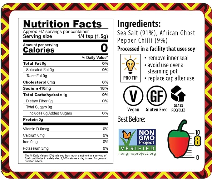 Sal Condimentada Ghost Pepper - African Dream Foods - 3.5 oz miniatura 2