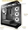 ANSAITE Mid-Tower PC Case - 7 × Pre-Installed 120mm PWM ARGB Fans,Panoramic Tempered Glass Computer Case with Type-C,360mm Radiator Support,Fits up to 10x 120mm Fans,Black