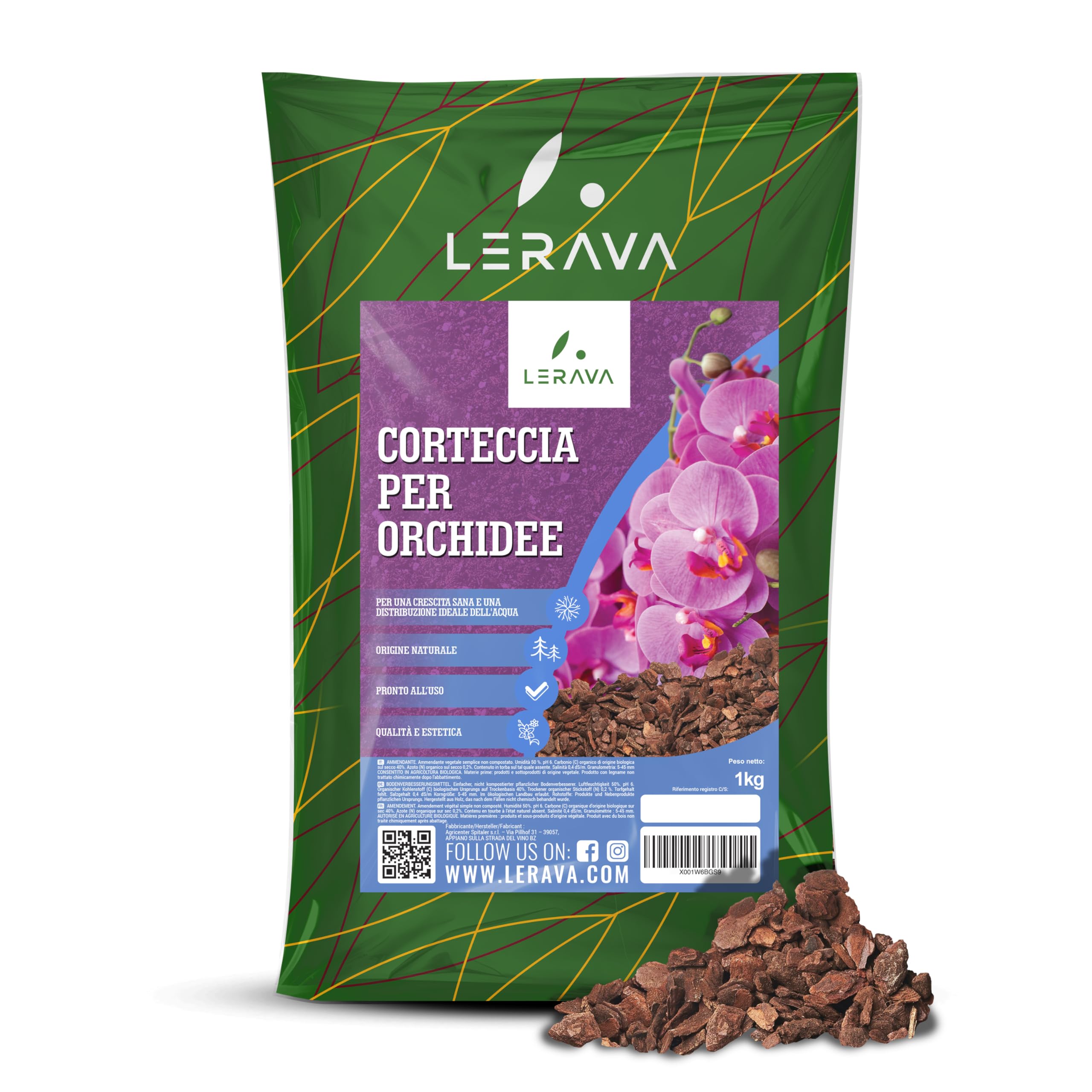  LERAVA® Orchid Bark - Substrato Naturale per Crescita Sana Pronto per l'Uso
| LERAVA® Orchid Bark 1L - Aeration e Drena