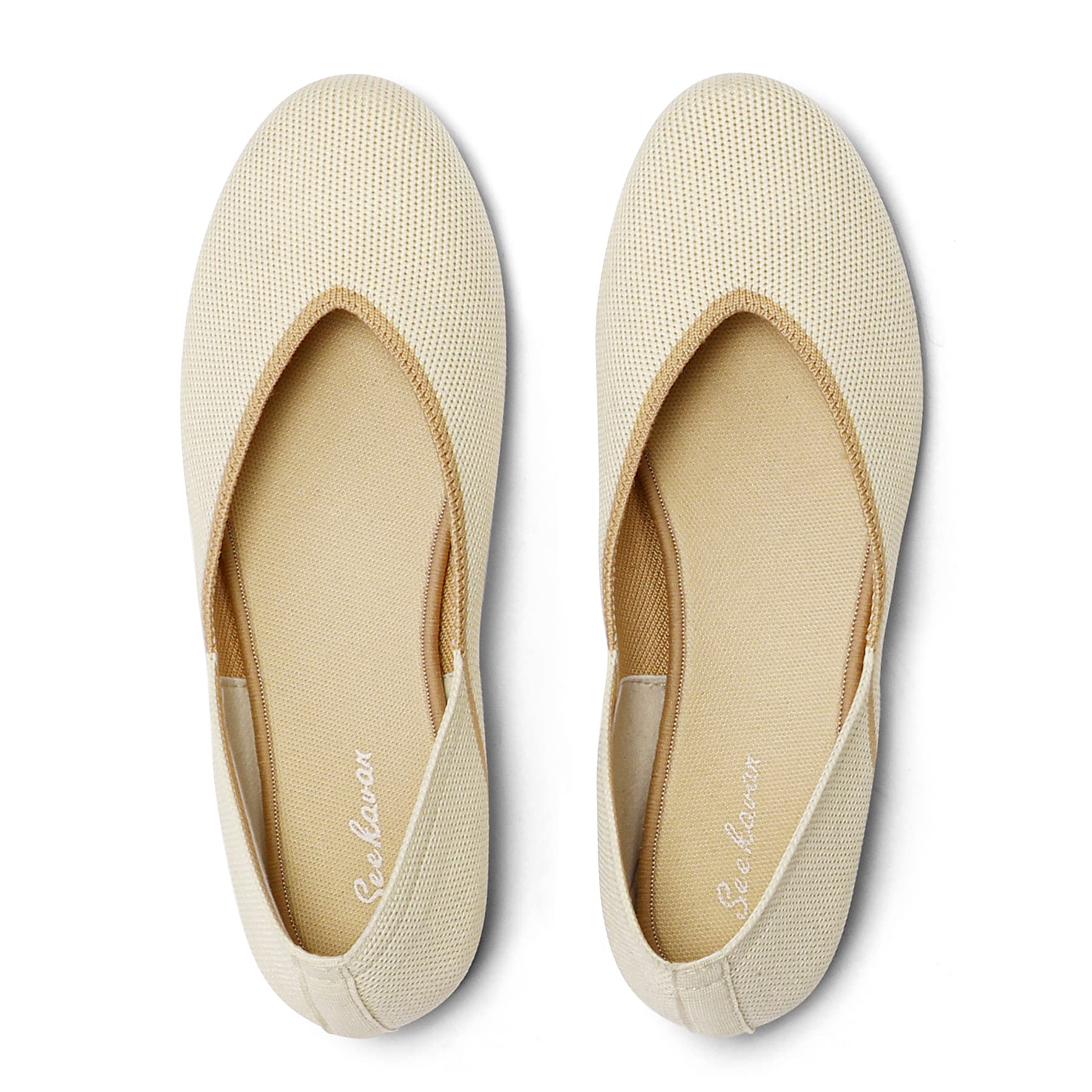 SEEKAVAN Women's Wide Widths Ballet Flats Shoes Comfortable Lightweight