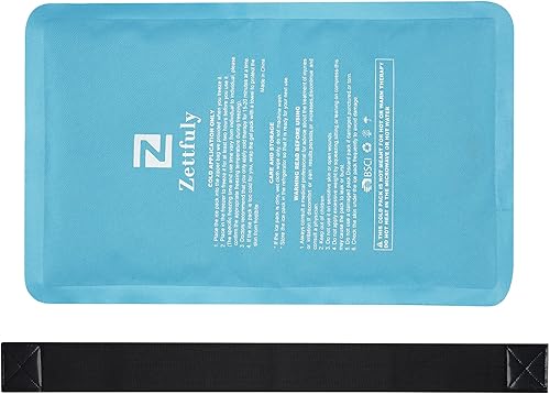 Miniatura 1 de Zettfuly Bolsas de hielo de gel para lesiones reutilizables, paquete frío flexible con 1 correa, bolsas de hielo de compresión fría para brazos,