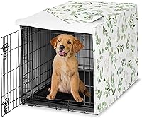 Sweet Jojo Designs 36in Medium Dog Crate Cover Green Boho Floral Leaf - Bohemian Sage Neutral Kennel Cover for Pets