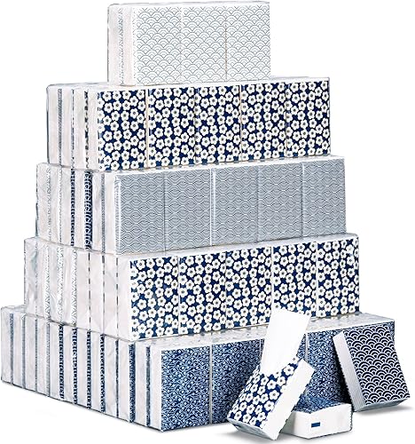 Miniatura 17 de Therwen Paquete de 100 pañuelos de bolsillo a granel, 1000 hojas, mini pañuelos a granel, 3 capas, tamaño de viaje pequeño, tamaño de bolsillo