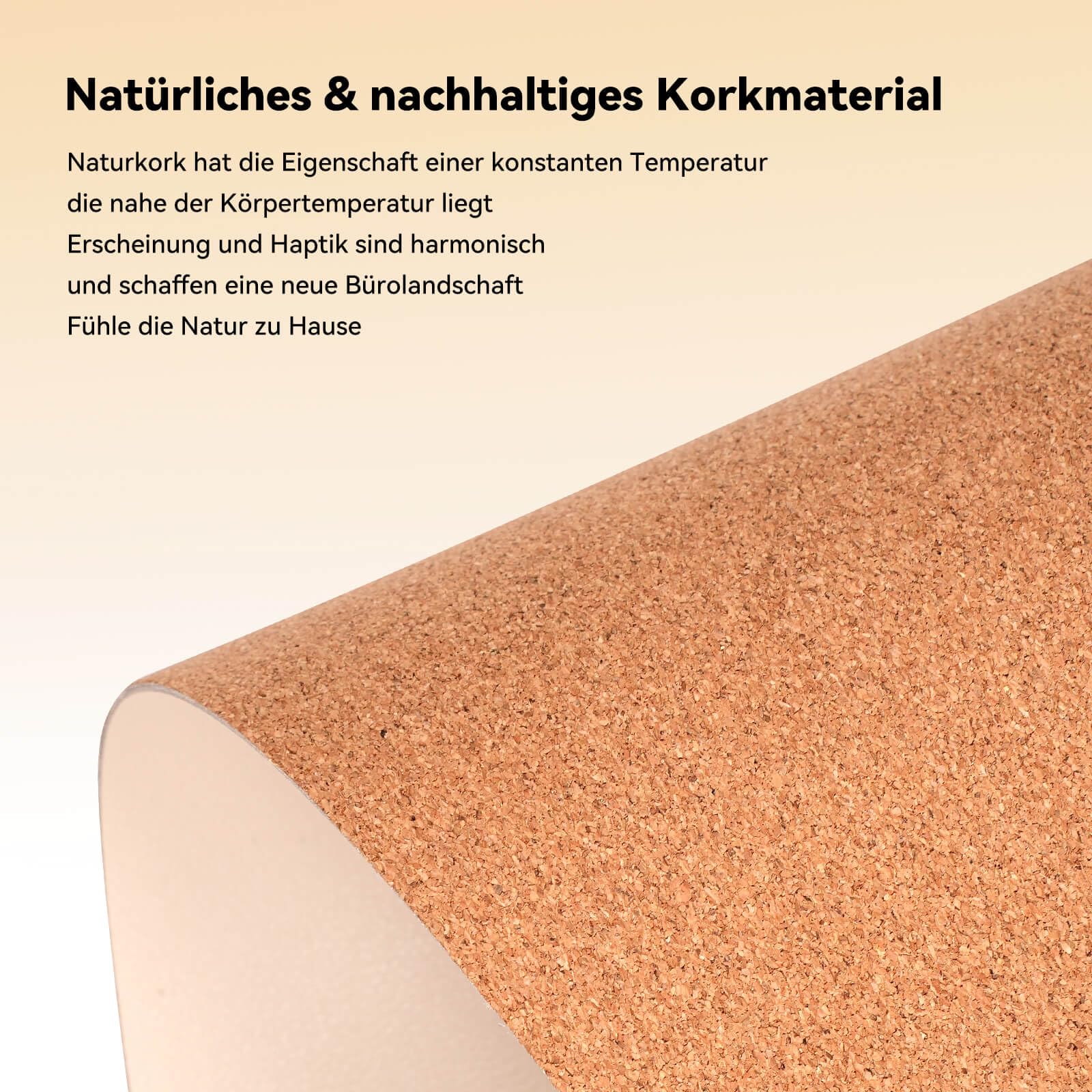 3-in-1 Kork-Unterlage mit Qi-Schnelladung, wasserfester & beidseitiger Oberfläche. Ideal für Büro, Homeoffice und als Schminktisch-Schutz. Kompatibel mit iPhone, Samsung, AirPods