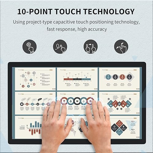 Miniatura 2 de Tableta con monitor de pantalla táctil Android 11 de 23.8 pulgadas, 169 FHD 1080P, WiFi y BT, altavoces integrados, RK3568 4GB RAM y 32GB ROM,