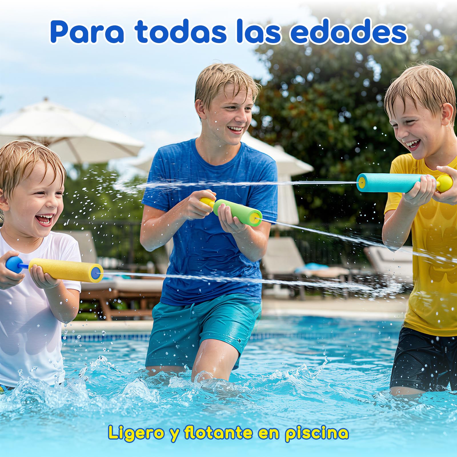 Lehoo Castle Pistola de Agua, Pack de 12 Pistola de Agua Espuma para Niños, Juguete de Agua para Piscina, Playa y Jardín, Juguete de Verano Exterior