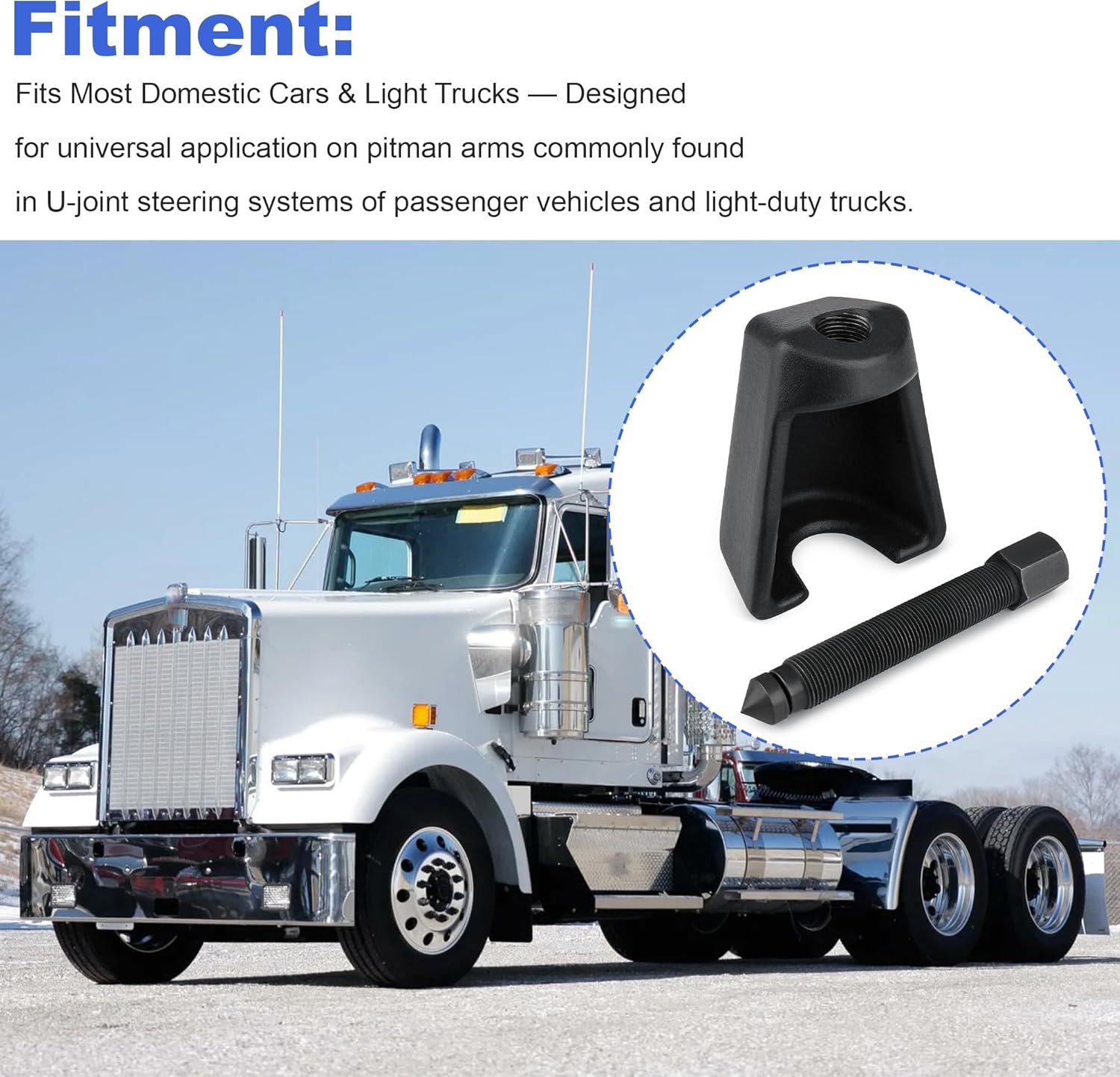 Heavy-Duty Conical Pitman Arm Puller Replace 8150 for Cars & Light Trucks, 3/4-16 Forcing Screw, Steering Removal Tool