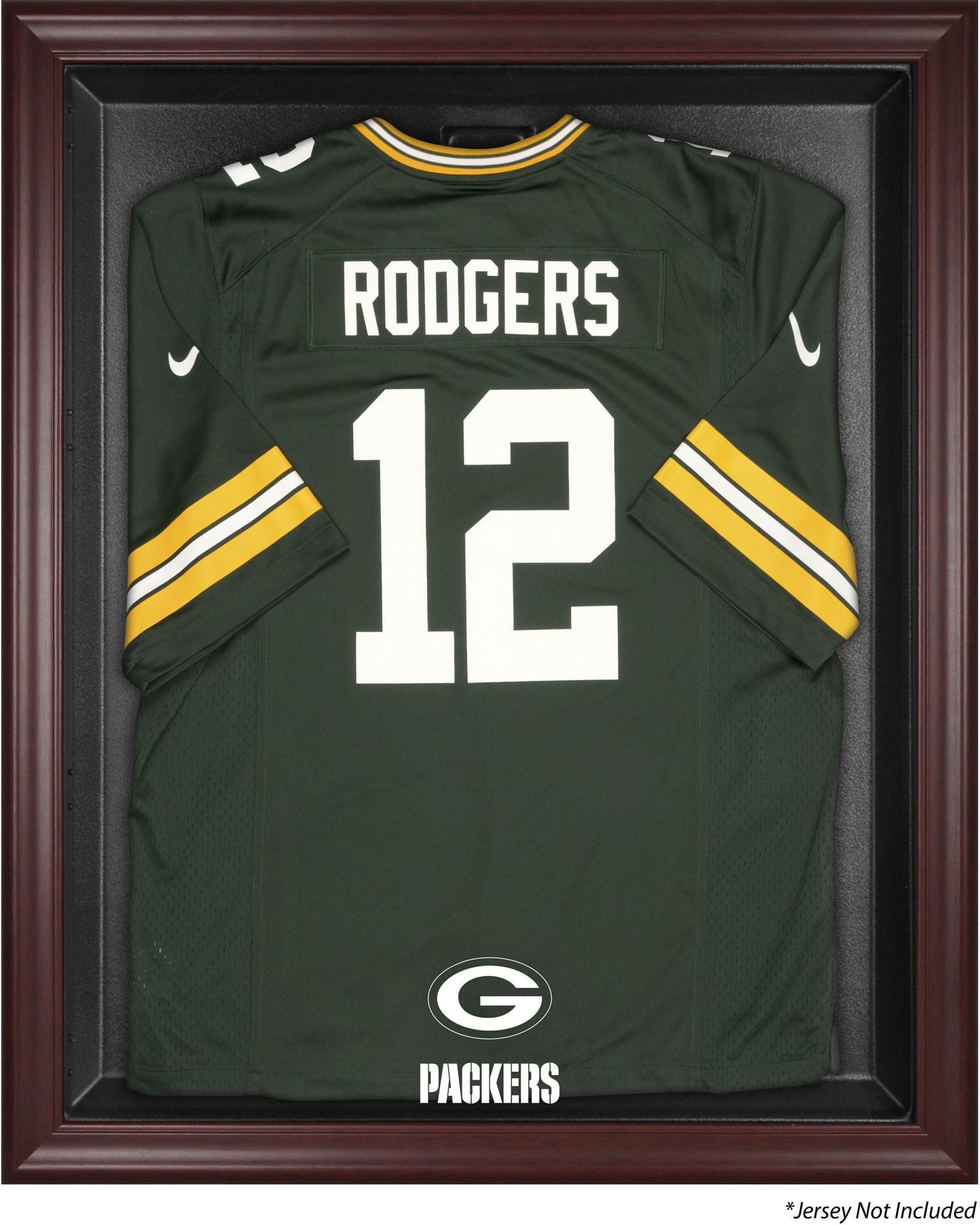 Green Bay Packers Mahogany Frame Jersey Display Case - Football Jersey Logo Display Cases