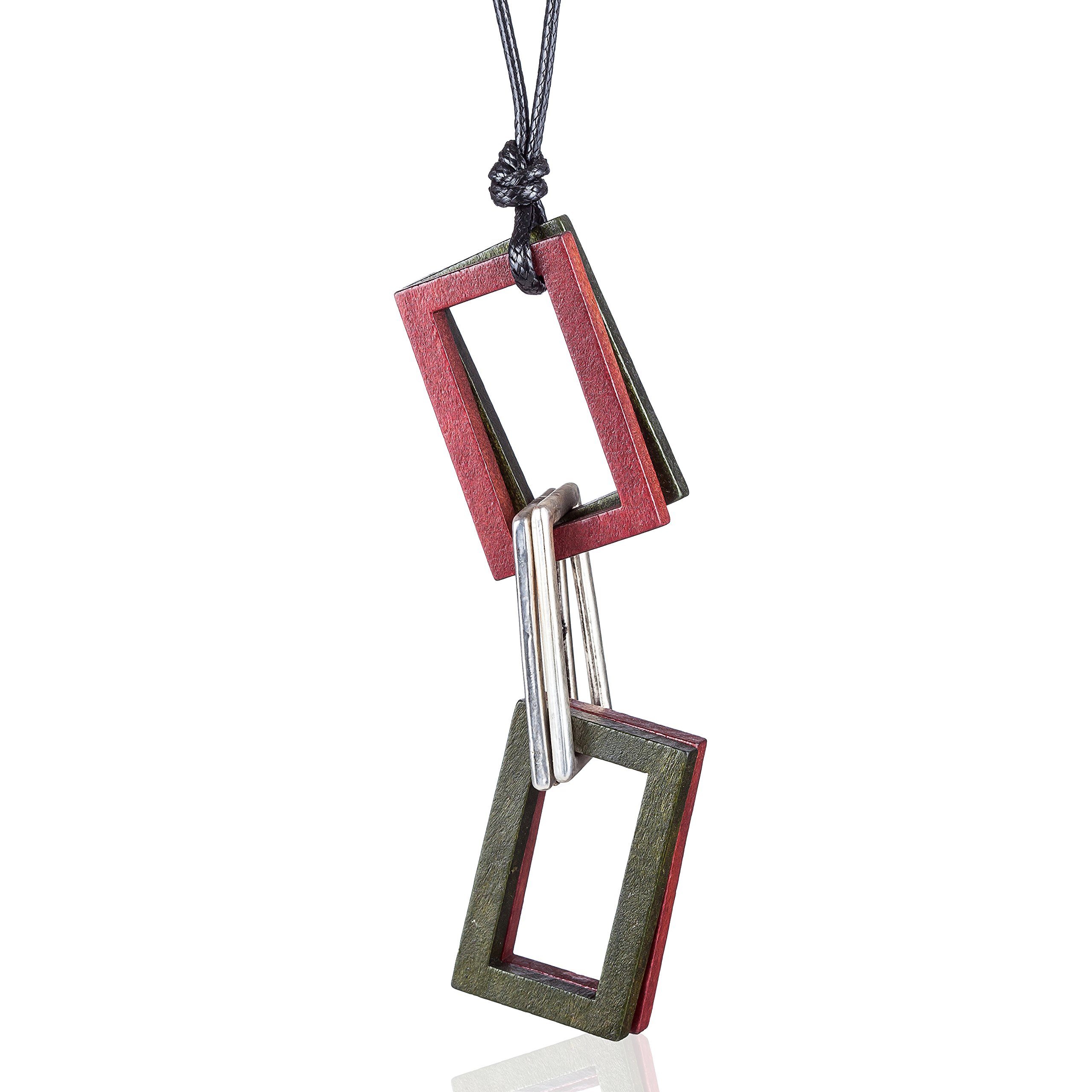 COOSTUFF ANNAVintage Jewelry Women Necklaces with Wood Pendant Long Necklace for Women for Women Gift Colar Choker (A)