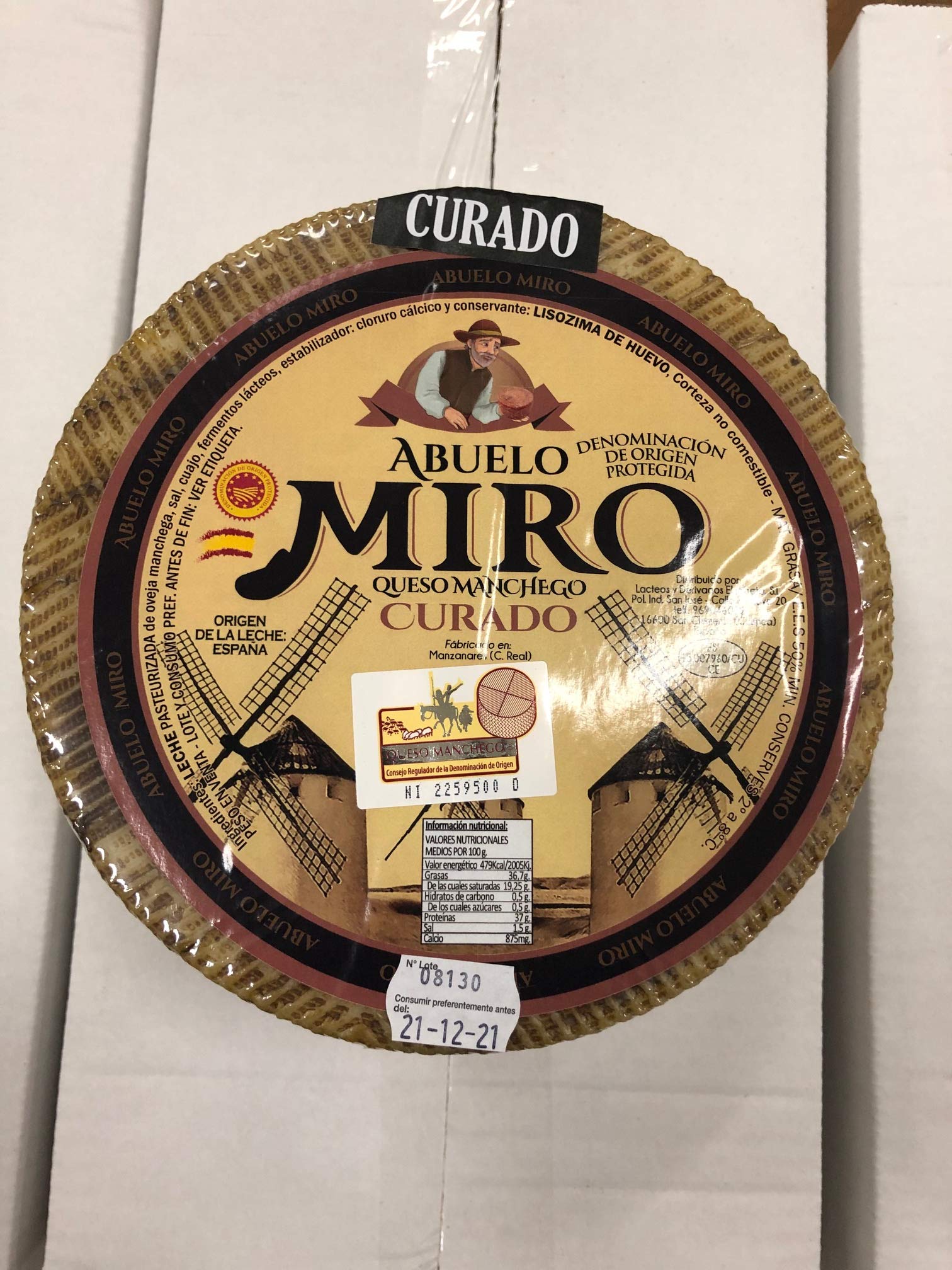 Queso Manchego Curado Abuelo Miró 2,8 kg