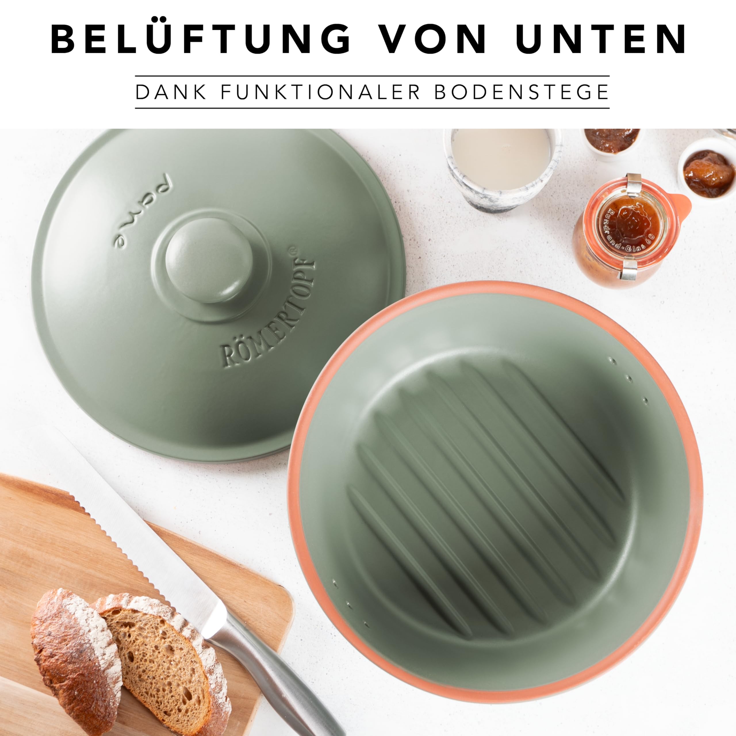 Romertopf Römertopf Brottopf rund Ø 30 cm – Bild 7
