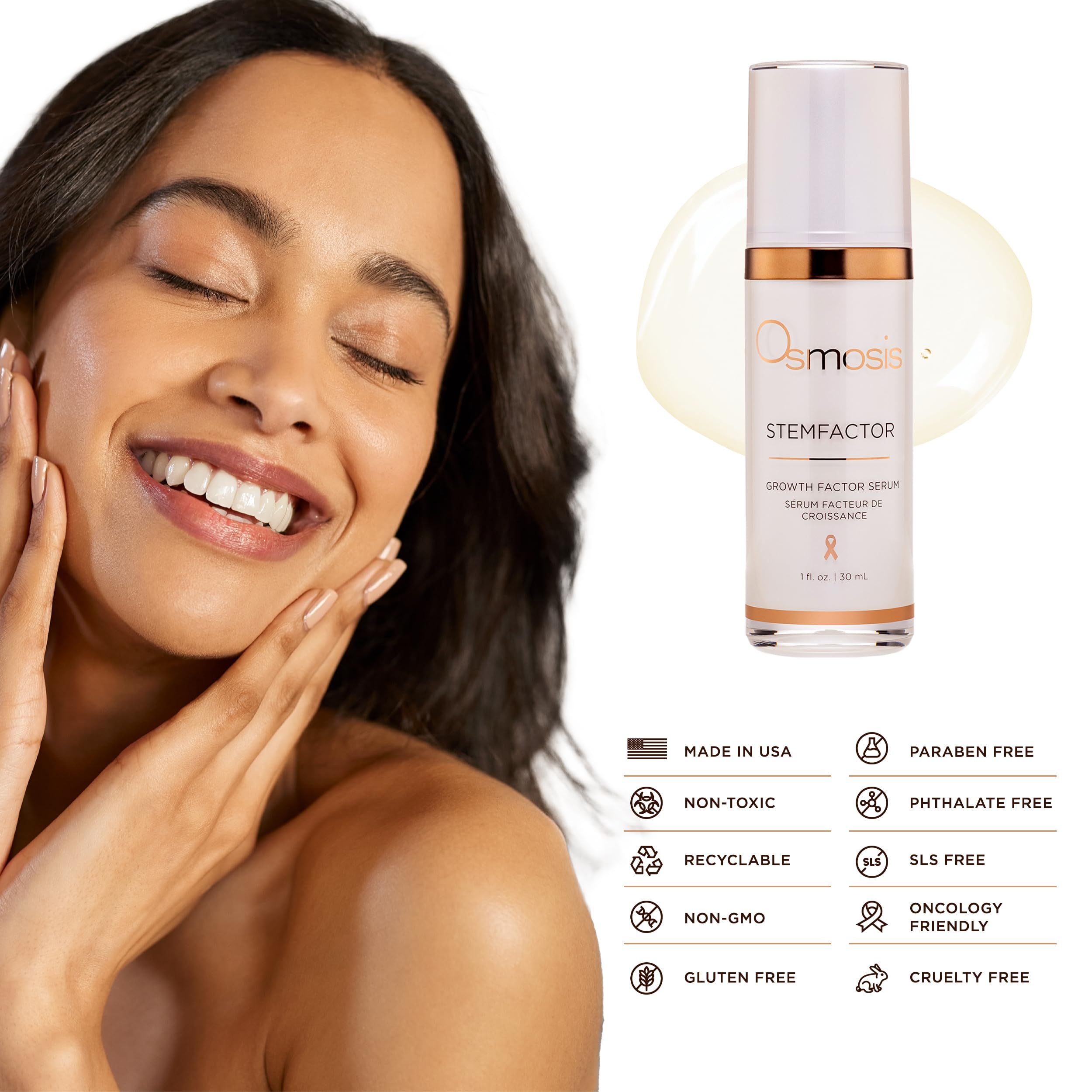 Osmosis StemFactor Growth Factor Exosome Facial Treatment, Age-Defying Skin Renewal, 1 Fl Oz Serum