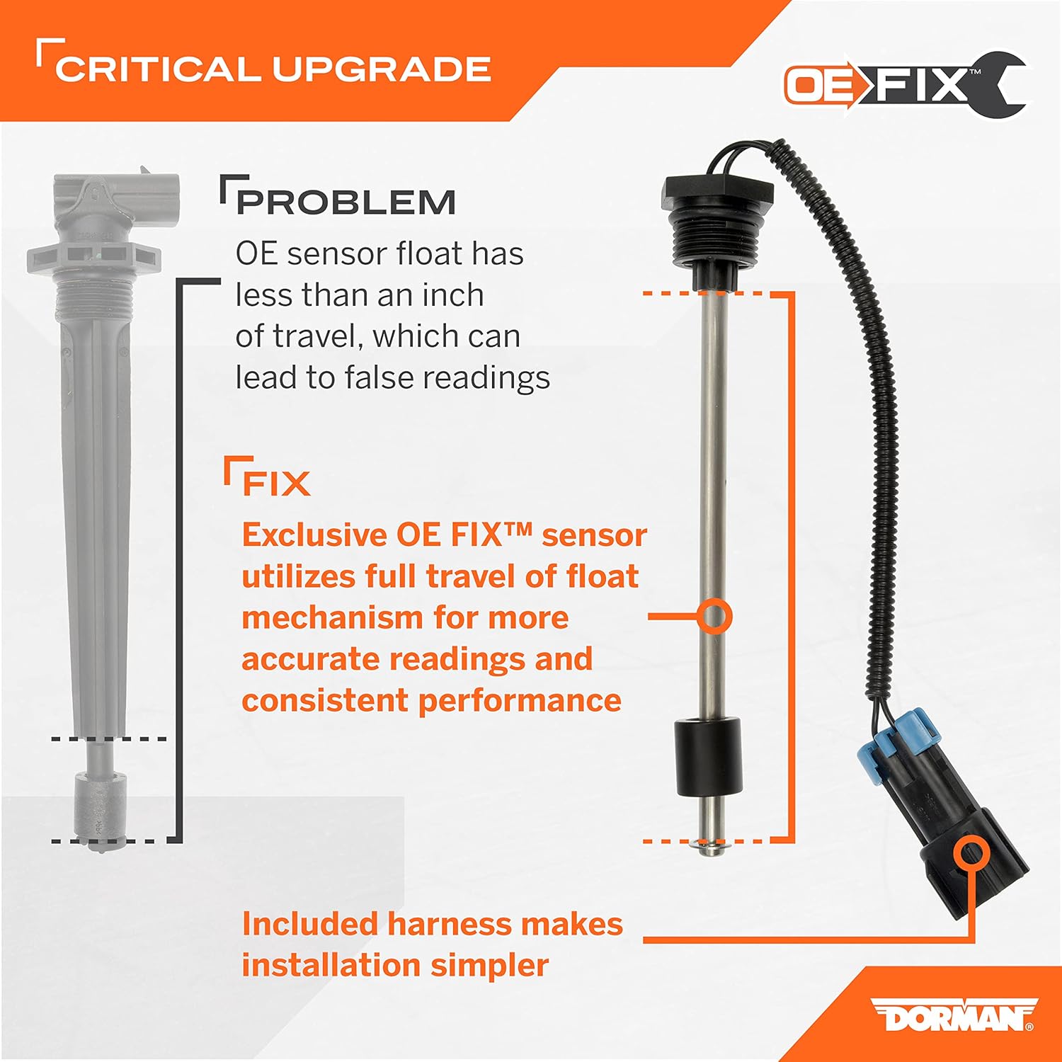 Dorman 924-5516XD Coolant Level Sensor Replacement Compatible with Select Mack Models (OE FIX)