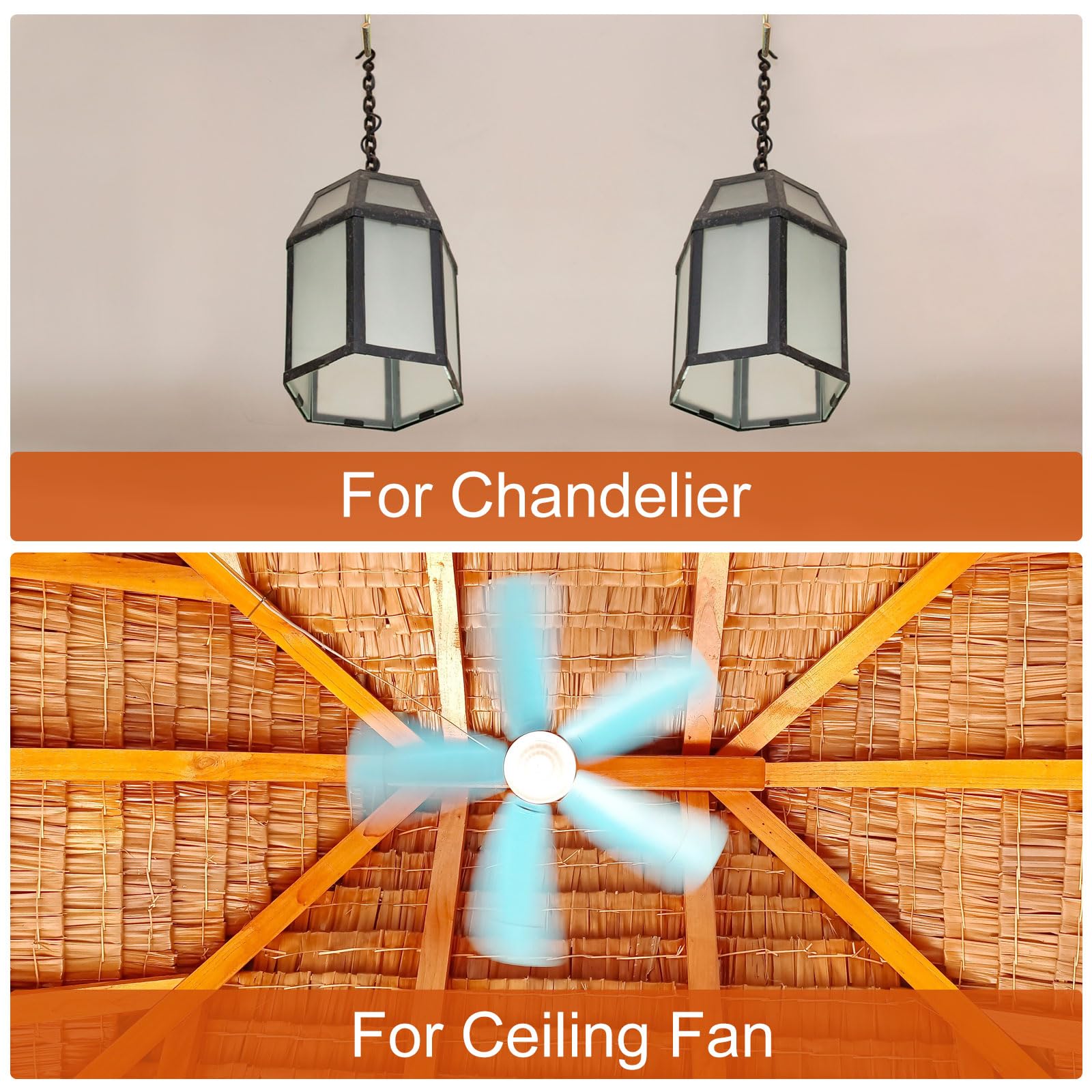 sourcing map Ganci da soffitto, 2 ganci lunghi da 50,8 cm con montaggio a vite, per appendere vasi per piante, ventilatori, luci, lanterne