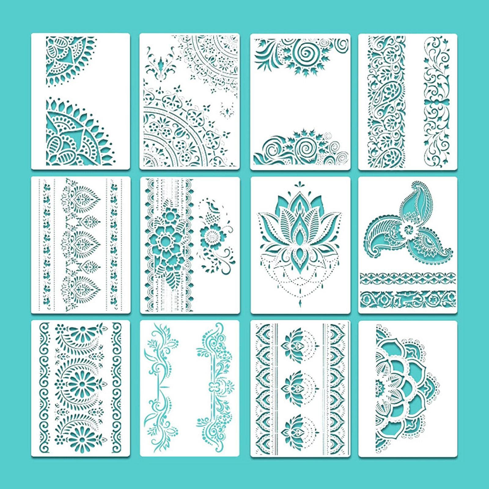 Zestaw 5 szablonów mandali DIY rzemiosło malarstwo ścienne stemplowanie scrapbooking karta zestaw 1