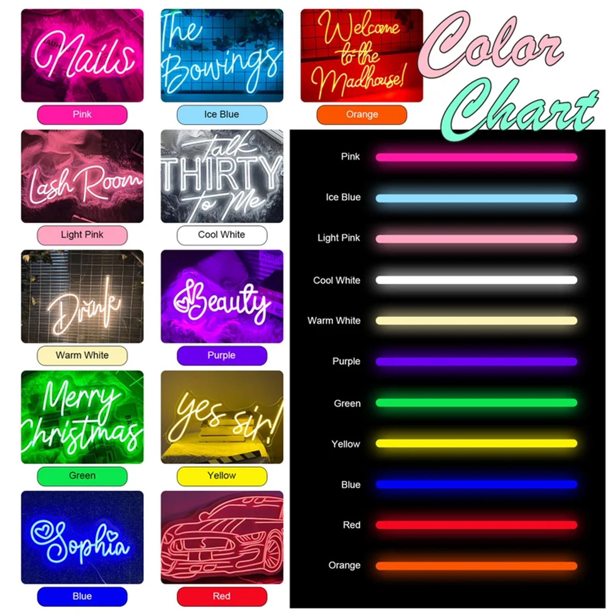 Aslanka Insegne luminose al neon, Scritta Neon Led Personalizzabile, Insegna Luminosa Nome Neon Personalizzata Decorazione da Parete, Bar, Camera da Letto, Matrimonio, Compleanno, Casa, Salone,Regalo