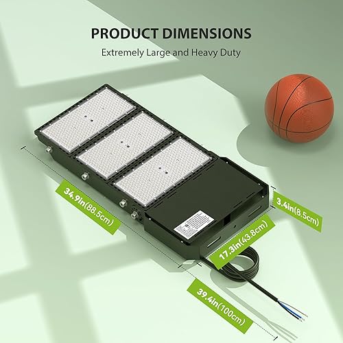 Miniatura 10 de STASUN 400w 60000LM Dusk to Dawn - Luces LED de inundación para estadio - Fotélula, luces de seguridad de grado profesional, eficiencia energética,