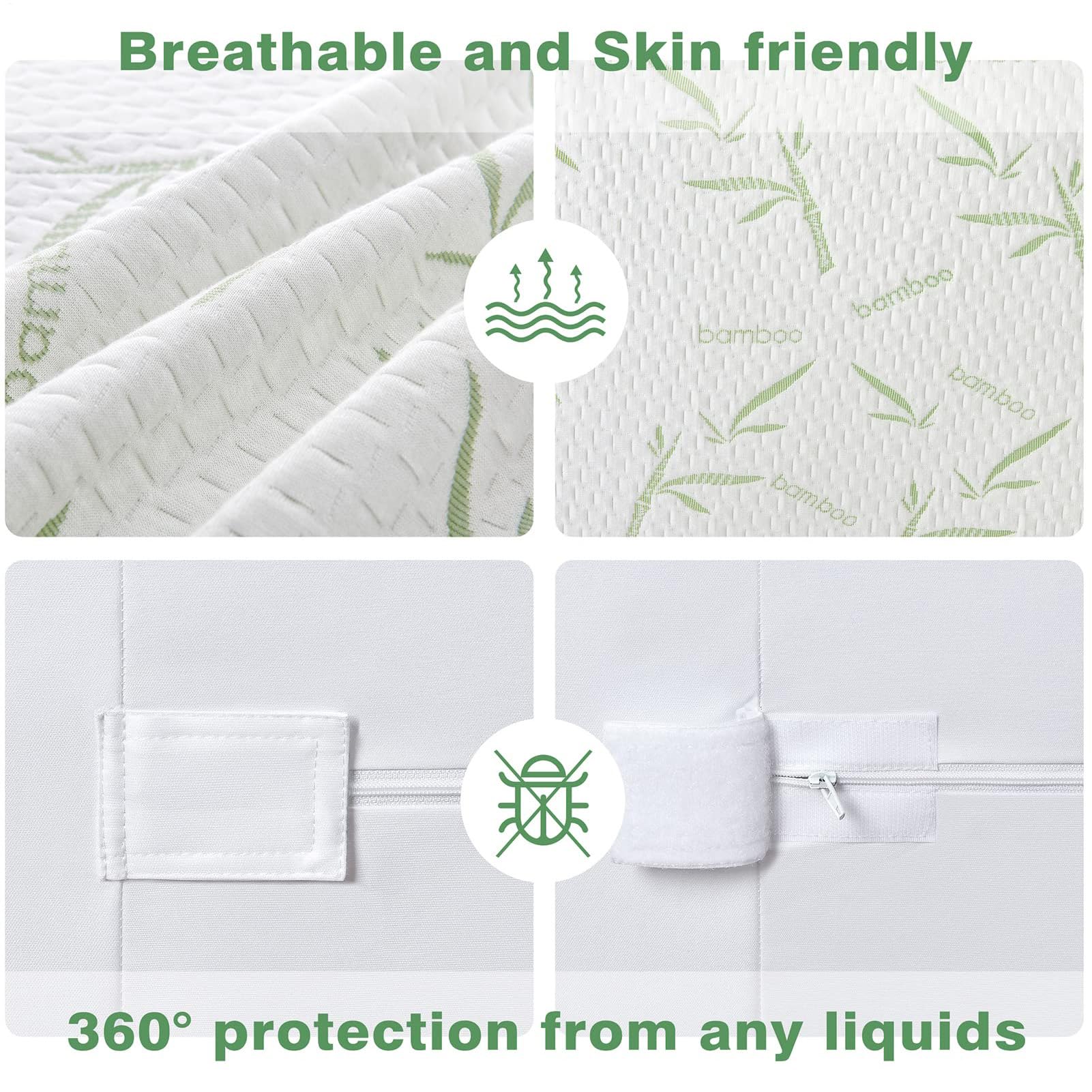Protector de colchón | Protección impermeable Hotel | Ropa de cama suave para la piel para dormitorio y establecimientos