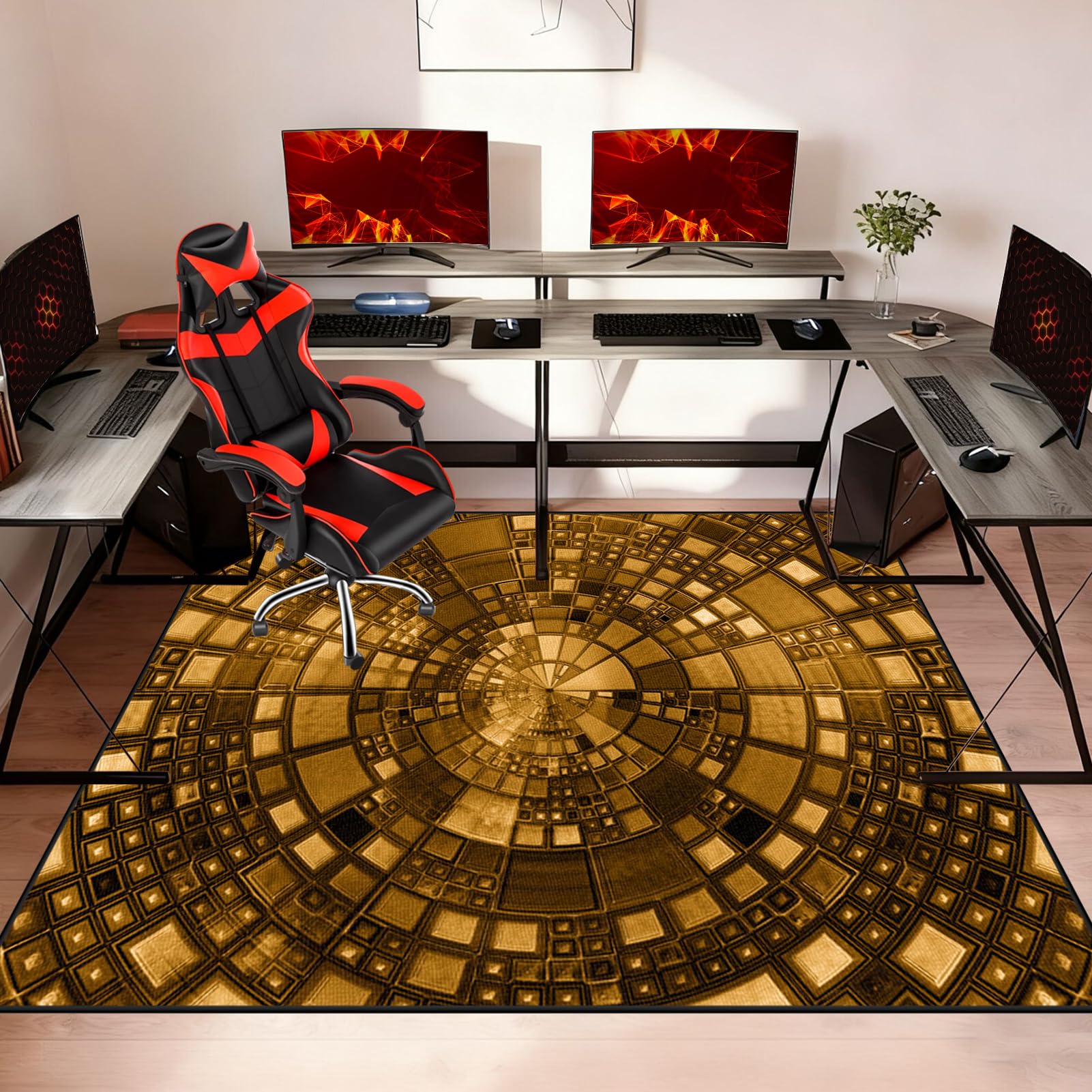 Tappeto Sedia Gaming Tappeto Salvapavimento Antiscivolo Protettore del Pavimento Antigraffio Tappeto per Sedia con Ruote Tappeto per Sedia da Ufficio per Pavimenti Duri Parquet Laminato 70 x 100 cm