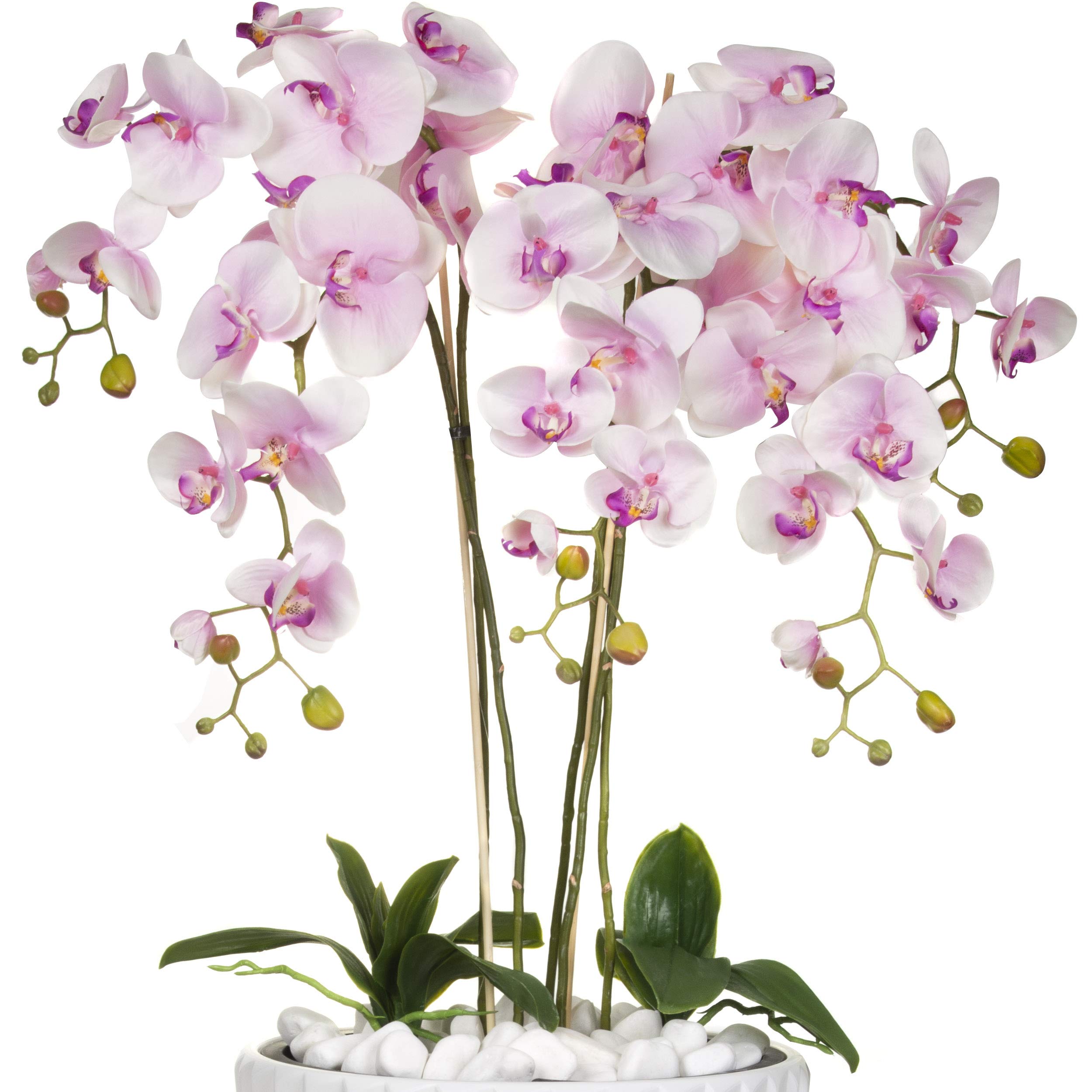 Amazon.de: Knstliche Orchideen in groem bertopf | Gesamthhe: 120cm | EU  Handarbeit | Farbe: Rosa
