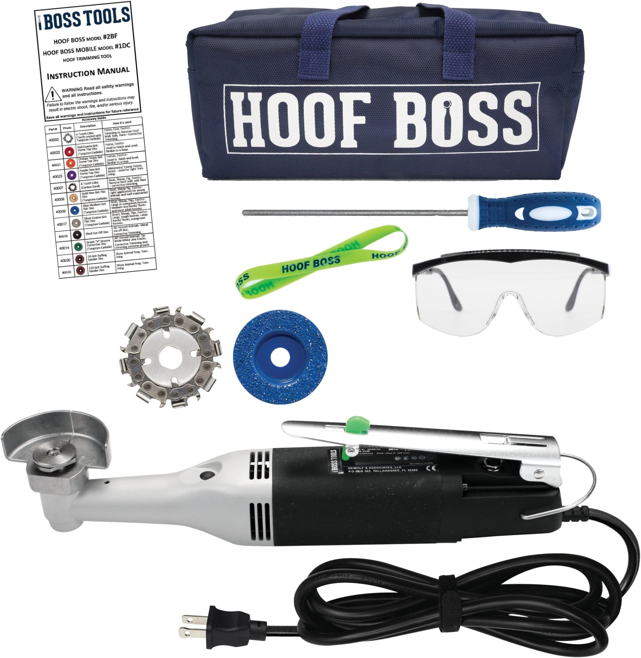 Hoof Boss - Sheep Hoof Trimmer Set - Sheep Hoof Care Trimming Set - Includes Grinder Discs and Accessories (110v Electric Basic Set)