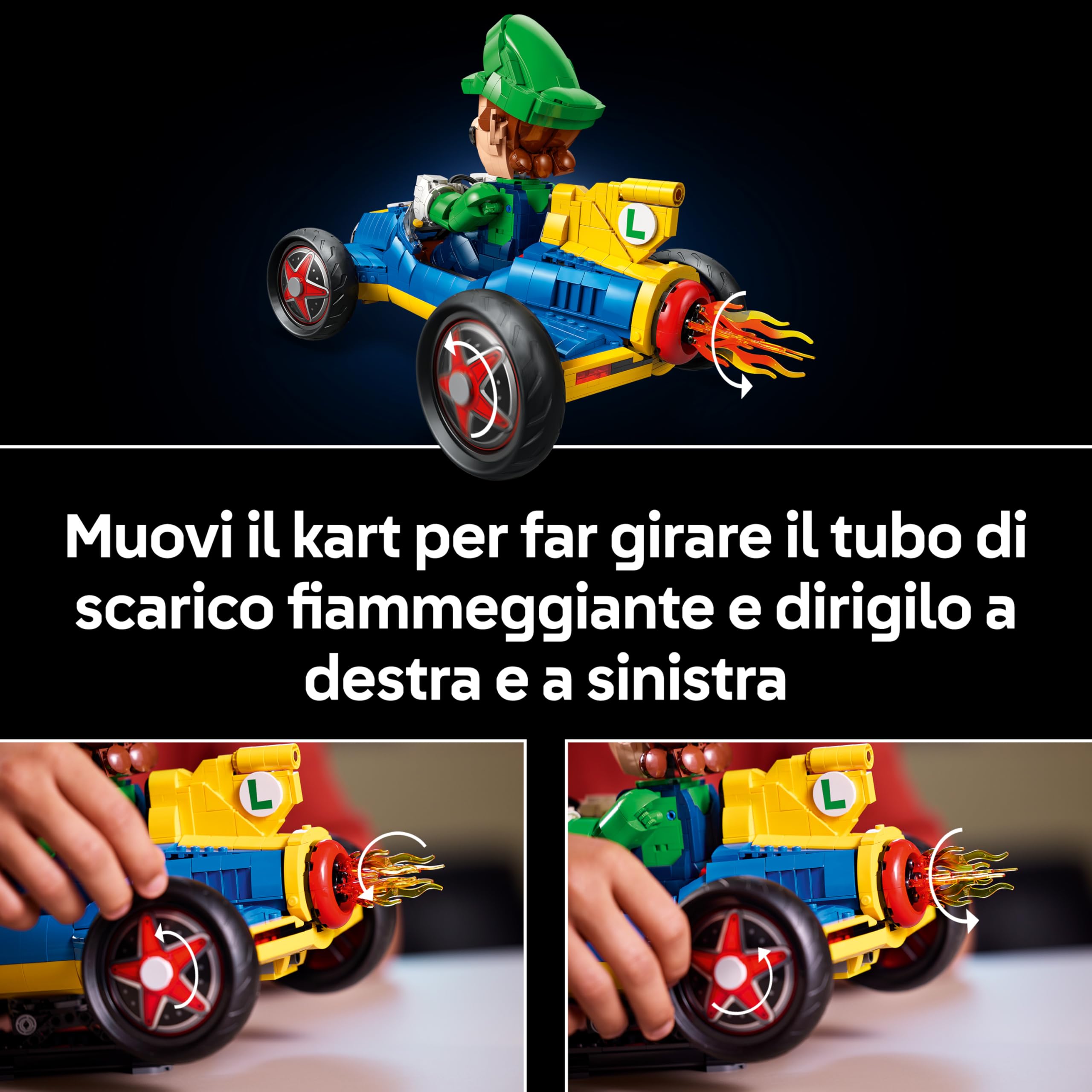 LEGO Mario Kart: Luigi e Mach 8 - Kit per Adulti con Personaggio Nintendo e Modello di Auto - Gadget da Collezione per Gamer - Idea Regalo per i Fan dei Videogiochi - 72050