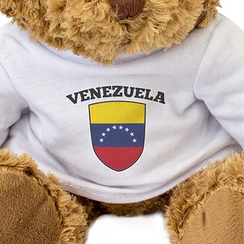 Miniatura 3 de Oso de peluche con la bandera de Venezuela, lindo y suave, regalo de cumpleaños de Navidad