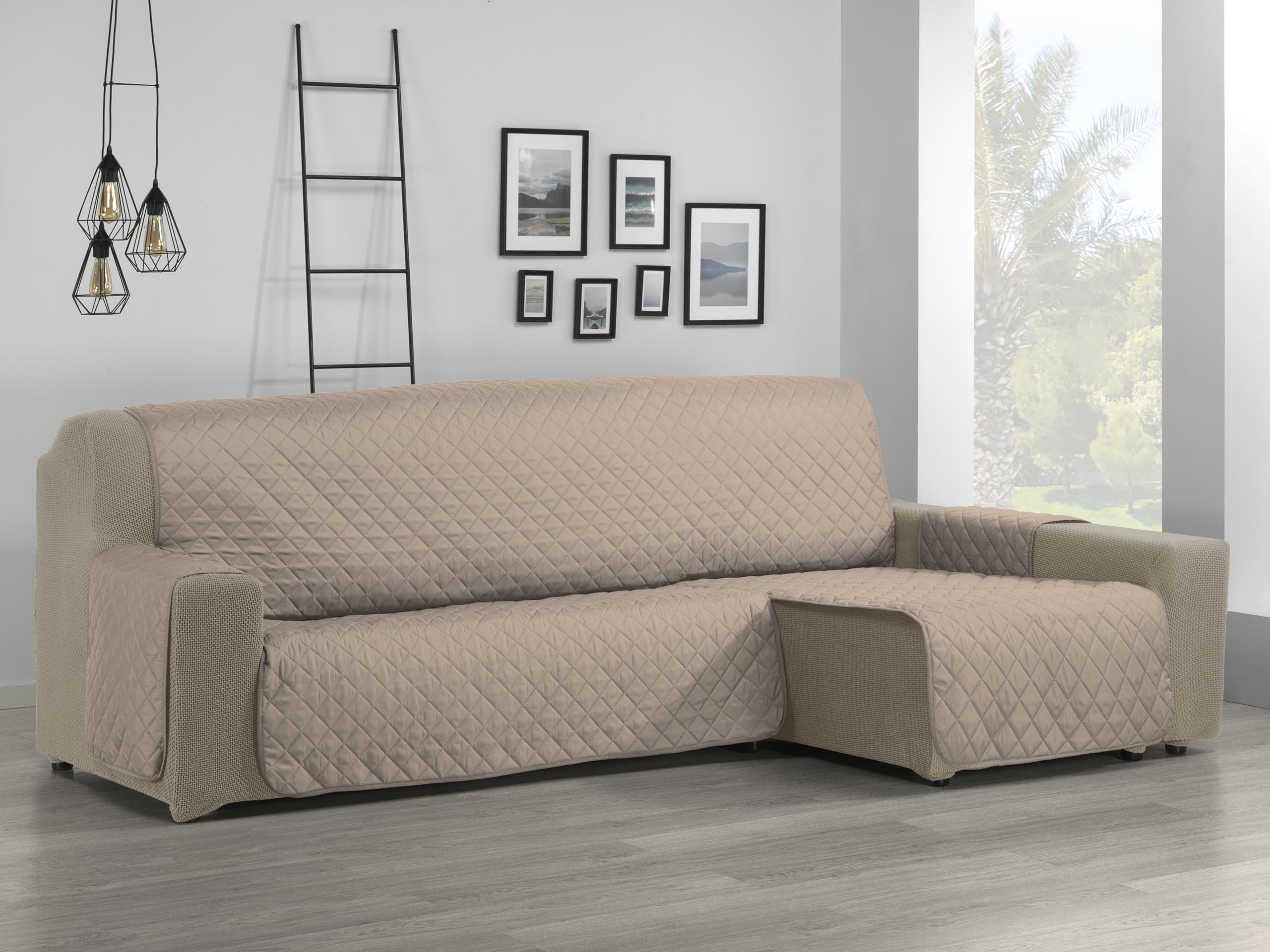 Funda Sofa Chaise Long Funda Impermeable Para Sofá Chaise Longue 4 Plazas (280 Cm) YSTELLAA | Reversible Izquierda/derecha, Protección Contra Mascotas, Color Gris Oscuro Funda Sofa 4 Plazas