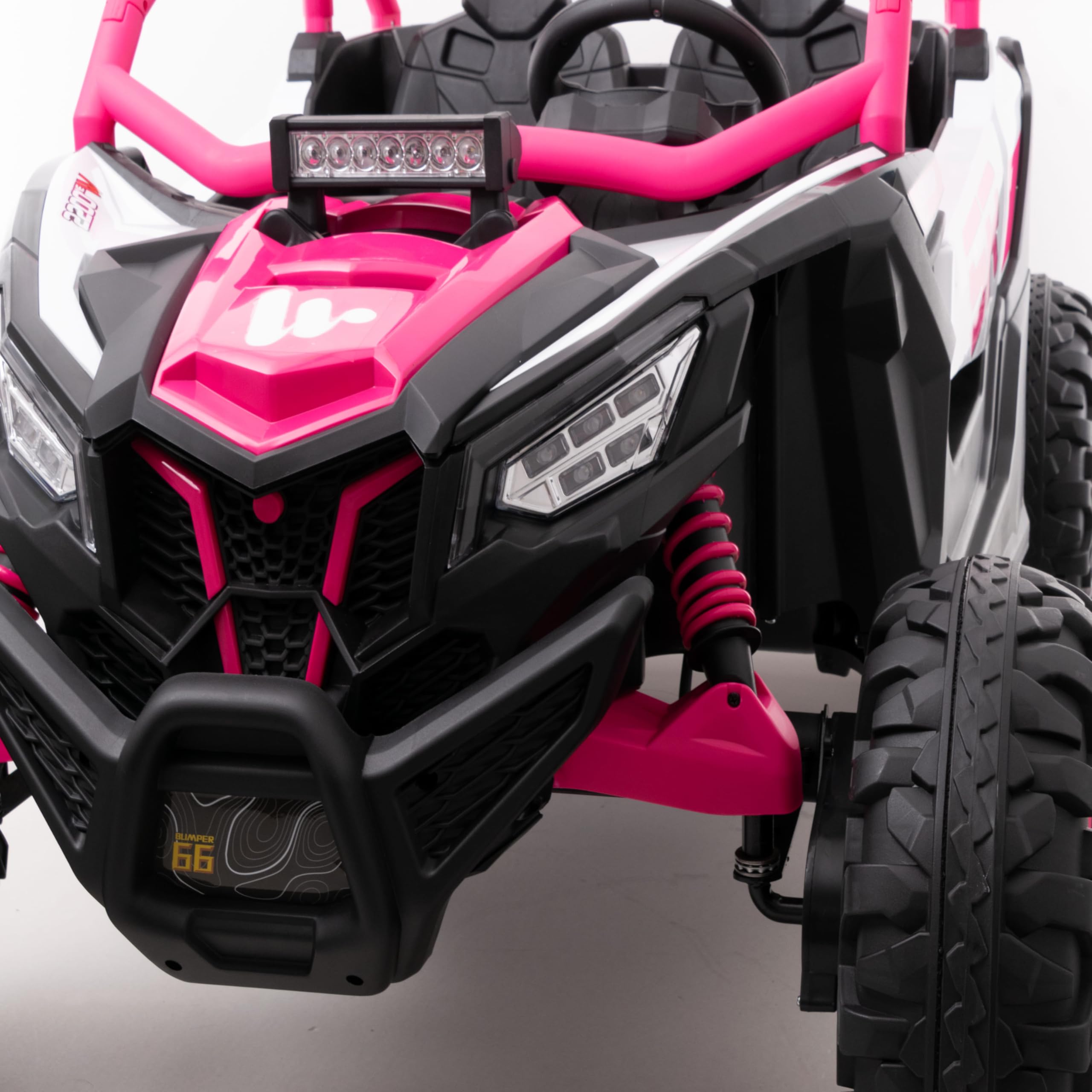 WITIT Auto Automobile ELETTRICA Radiocomandata ATV Buggy off-Road per Bambino Bambina Bambini XSDU-808 24V 7Ah Arancione o Rosa 4 Motori, Bluetooth, USB, LED, Telecomando, carico Max 30 kg (Rosa)