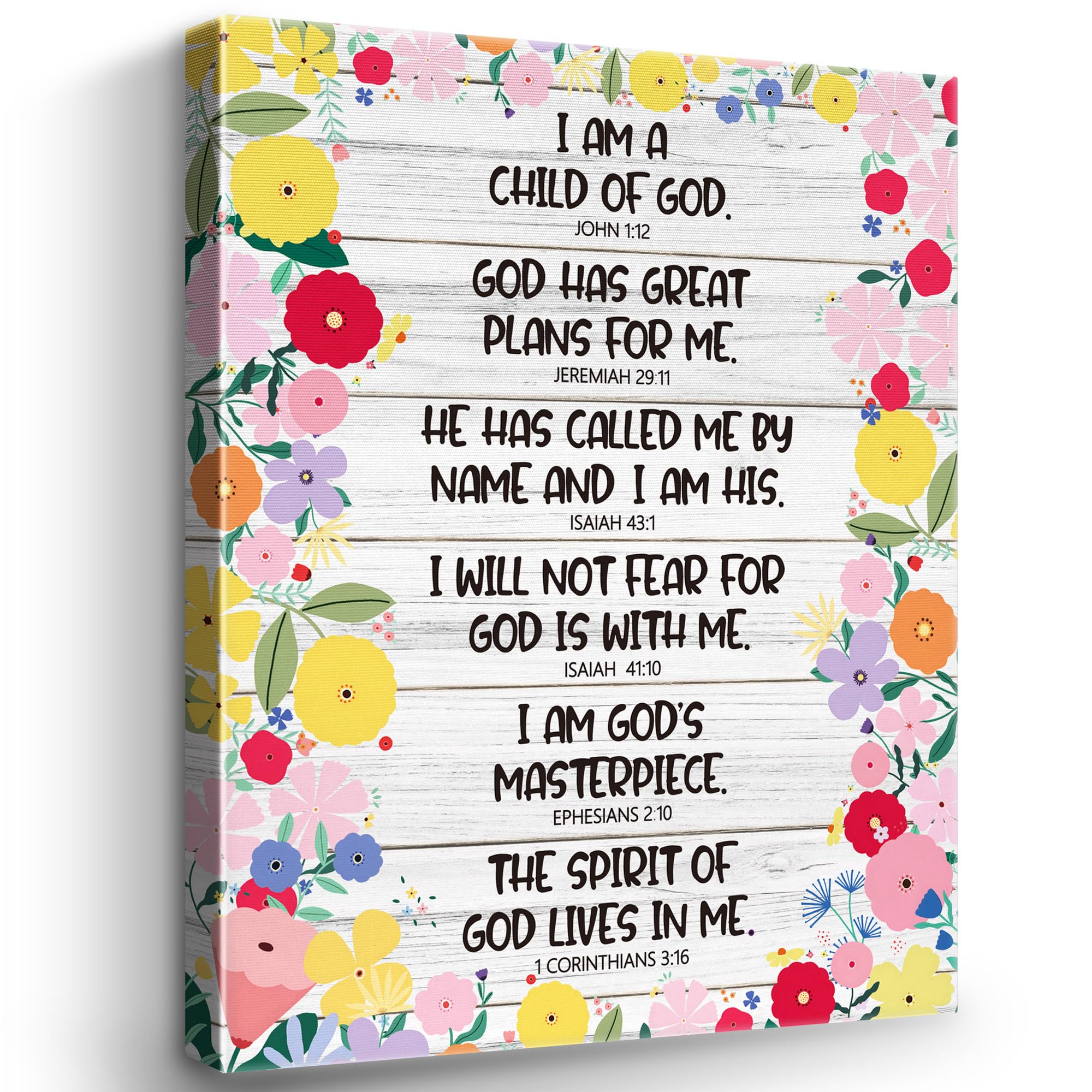 Amazon.com: Kwtzkuo Bible Verses Canvas Wall Art I Am Child Of God ...