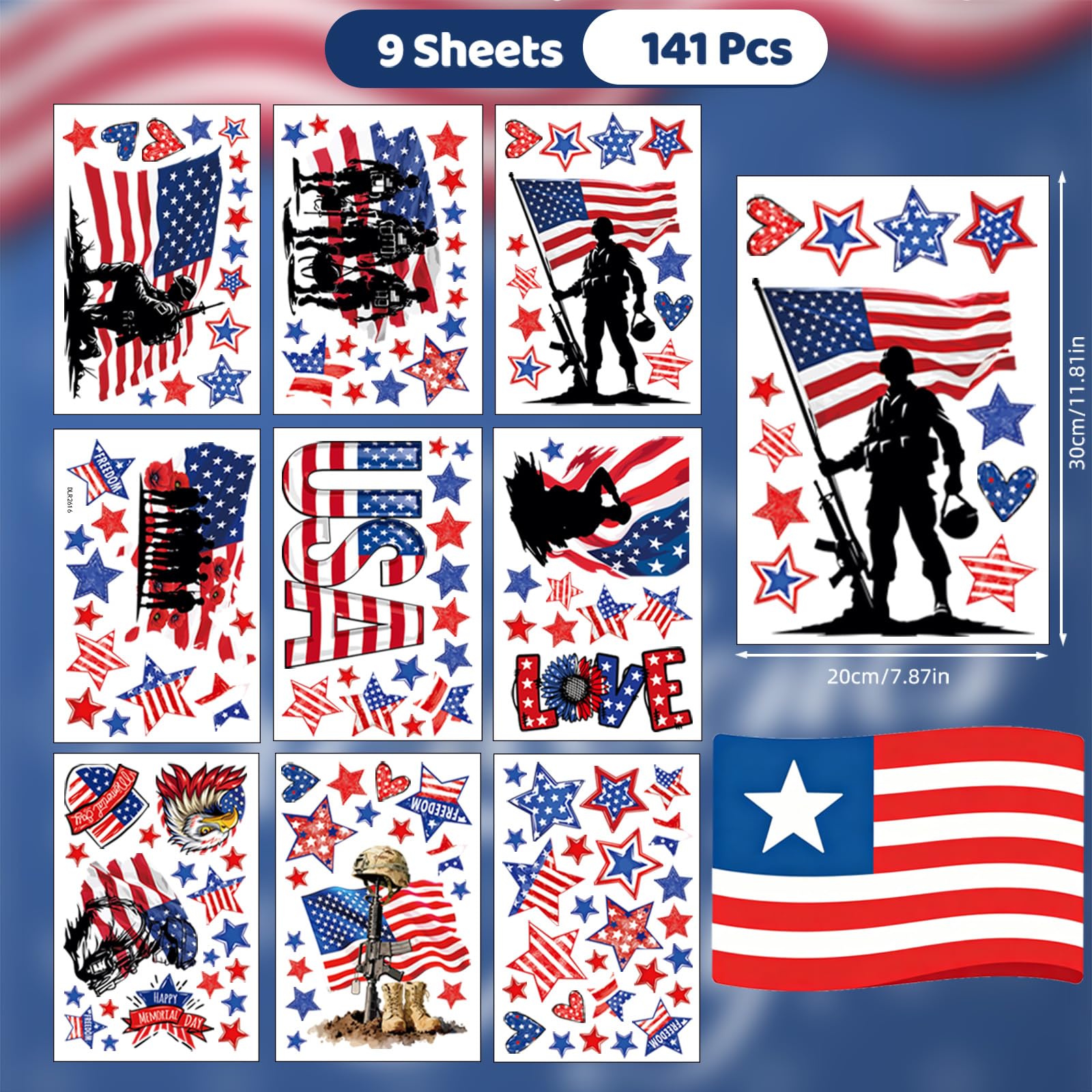 AhfuLife USA 4th of July Window Clings for 250 Years Anniversary - Image 2