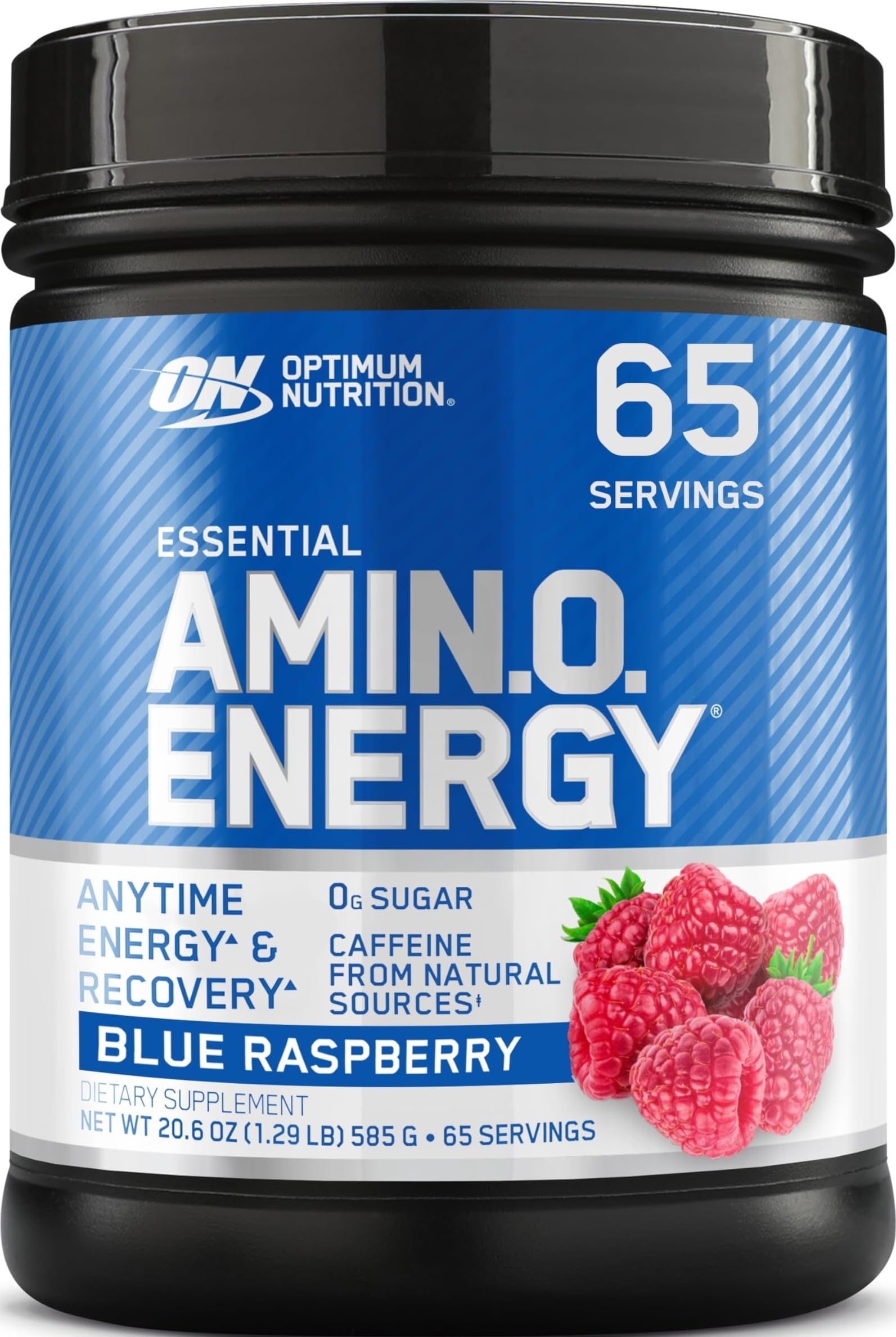 Optimum Nutrition Amino Energy Powder, Blue Raspberry, 1 LB Blue Raspberry 1.29 Pound (Pack of 1)