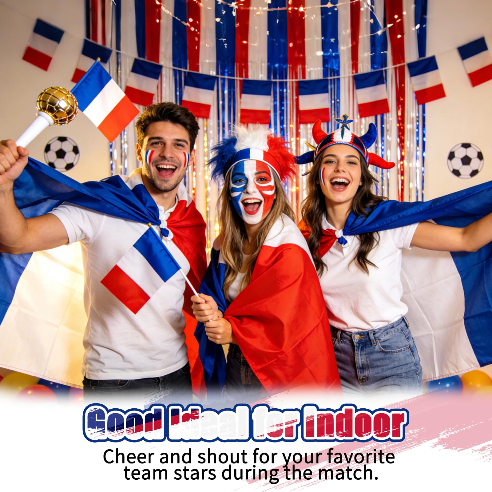 48 Drapeaux WM de football 2026 avec bâtons 14x21 cm Set supporters Coupe du monde 2026