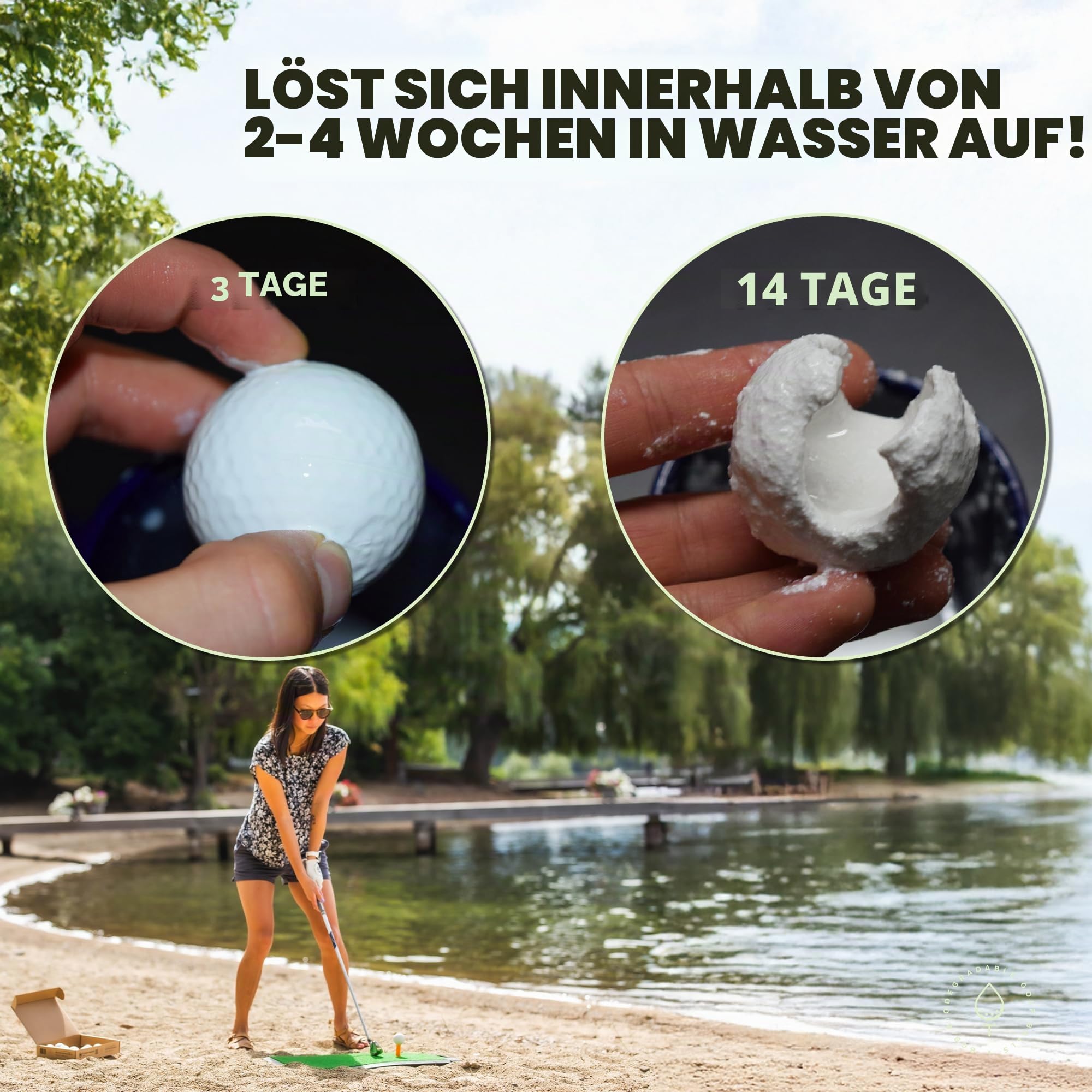 Biodegradable Golf Balls | Water Dissolvable Golf Balls, Eco Friendly Golf Gift | Water Soluble for Driving Ranges Near Water, Perfect for Outdoor Practice | Dissolves in 2-4 Weeks