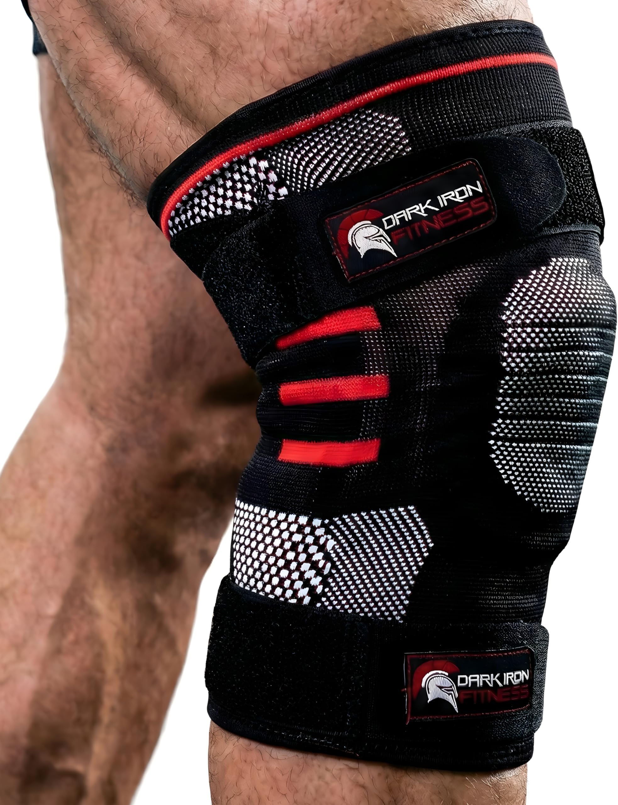 Knee Brace Pair for Compression & Support for Men & Women, Padded Stabilizer Sleeves w/Lateral Metal Springs for Powerlifting Weight Training, Aids Arthritis Pain Relief, X-Large