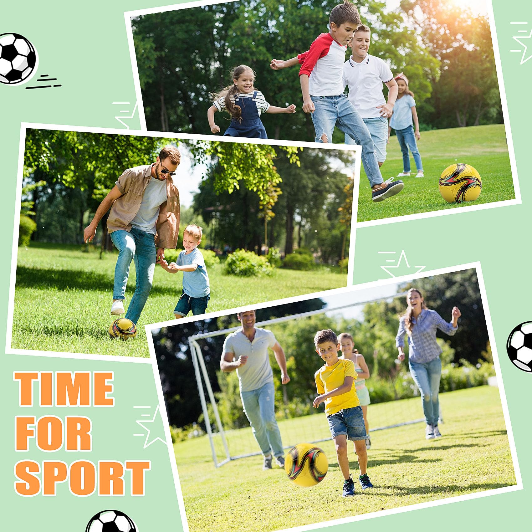 Ballon De Football Taille 5 - Cuir Synthétique PVC Antidérapant - Pour Entraînement Intérieur/extérieur - Jaune