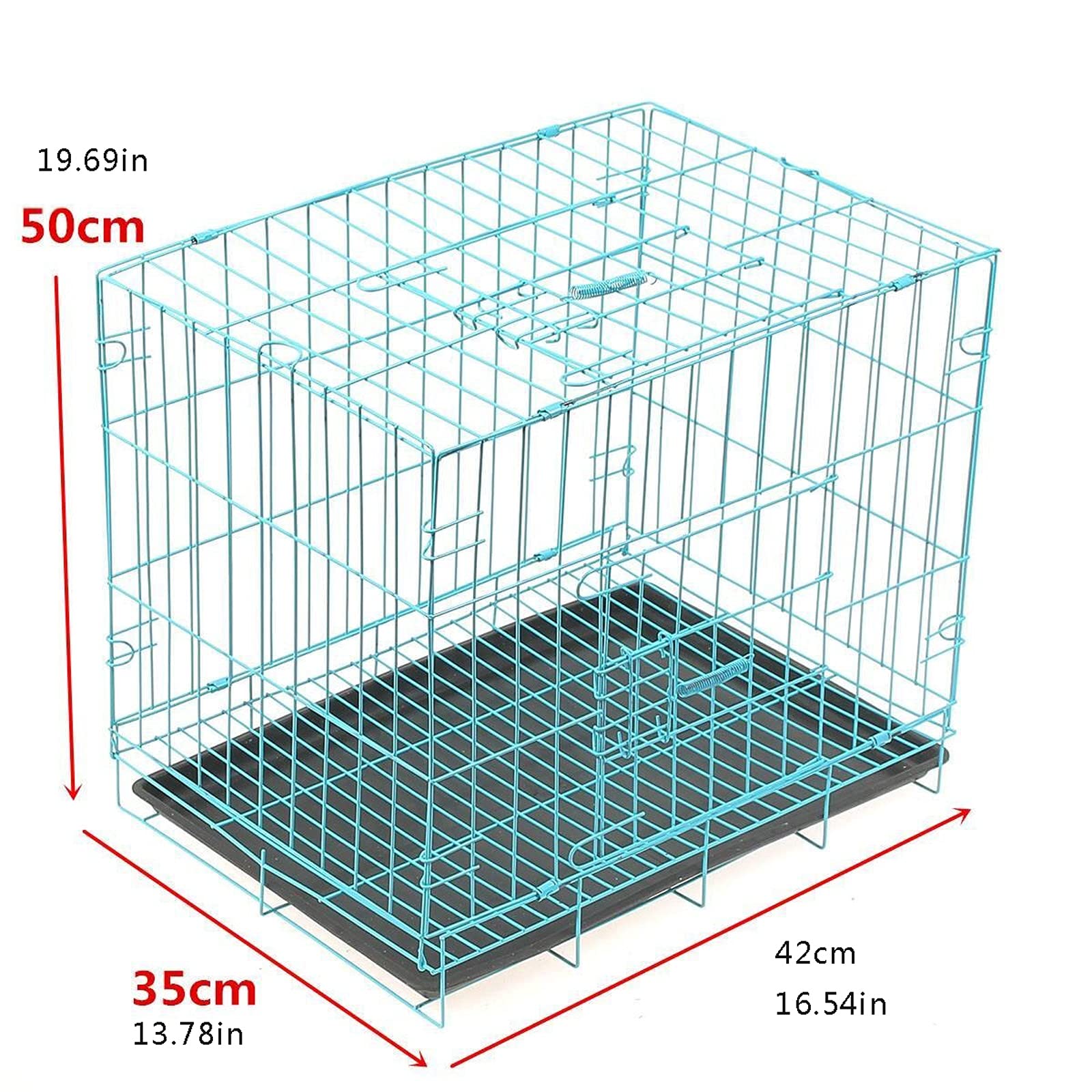 Skrzynie dla Psów/Klatka dla Psa Pet Carrier Składany Kennel Pet Carbon Steel Cat Dog House Cage Crate Animal Playpen Cage Pink/Blue Dog Cage Hodowla Skrzynek (Color : Pink)
