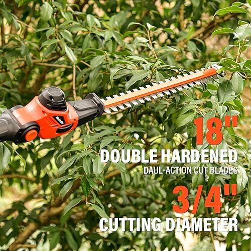 Miniatura 3 de Sierra de poste de 8 pulgadas y recortadora de setos de poste de 18 pulgadas, sierras de poste inalámbricas 2 en 1 para recortar árboles, alcance