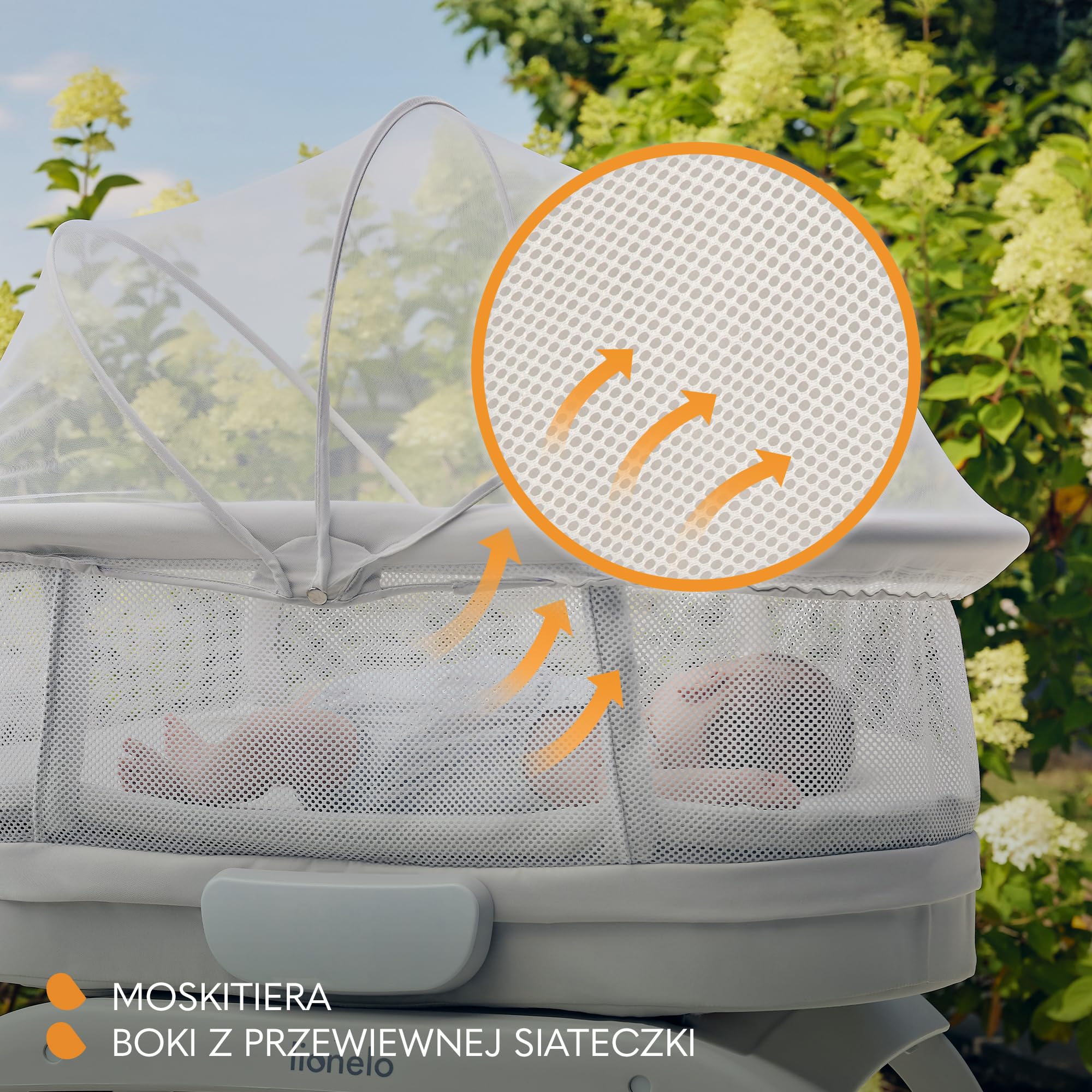 LIONELO CORAL 3 W 1 Łóżeczko Dziecięce do 9 kg, Kołyska, Waga Dziecięca, 5 Prędkości Bujania, 12 Melodii 4 Kółka Ergonomiczny Materac Timer Pilot Moskitiera | 5 prędkości kojącej huśtawki, timer, materac T25, standardowy z kółkami, moskitiera, pilot zdaln