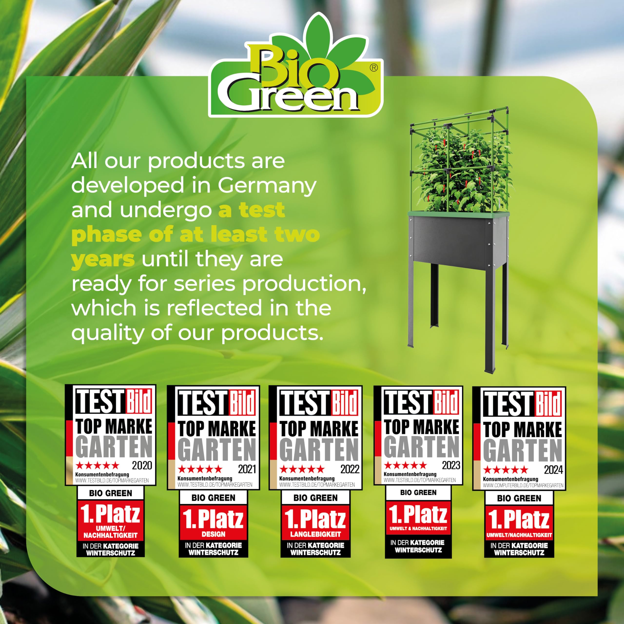 Bio Green JGL-HDB-L City Jungle Heidelberg - Vaso elevato, autoirrigante