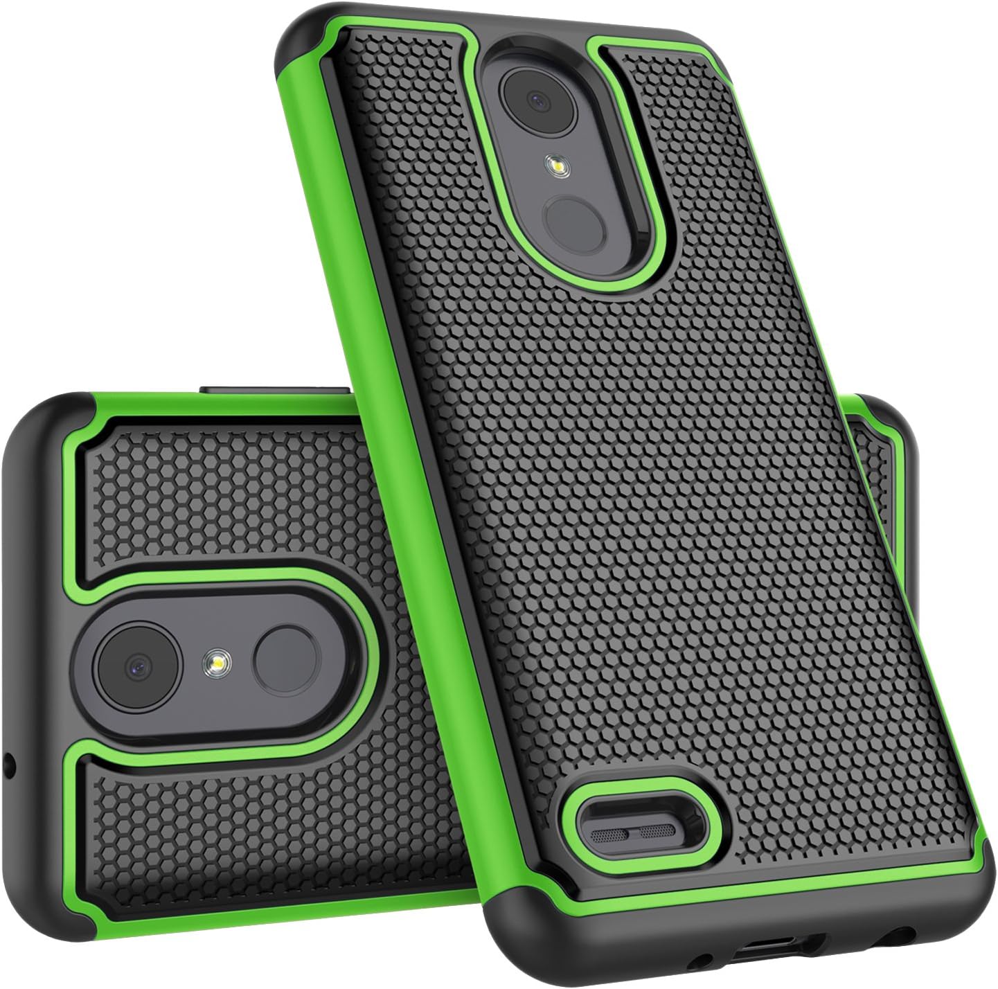 Tekcoo Case for LG Aristo 2 / LG Phoenix 4 / LG Tribute Dynasty/Empire/Aristo 3/K8 2018/Fortune 2/Zone 4, [Tmajor] Shock Absorbing [Green] Rubber Silicone Plastic Scratch Resistant Sturdy Cover