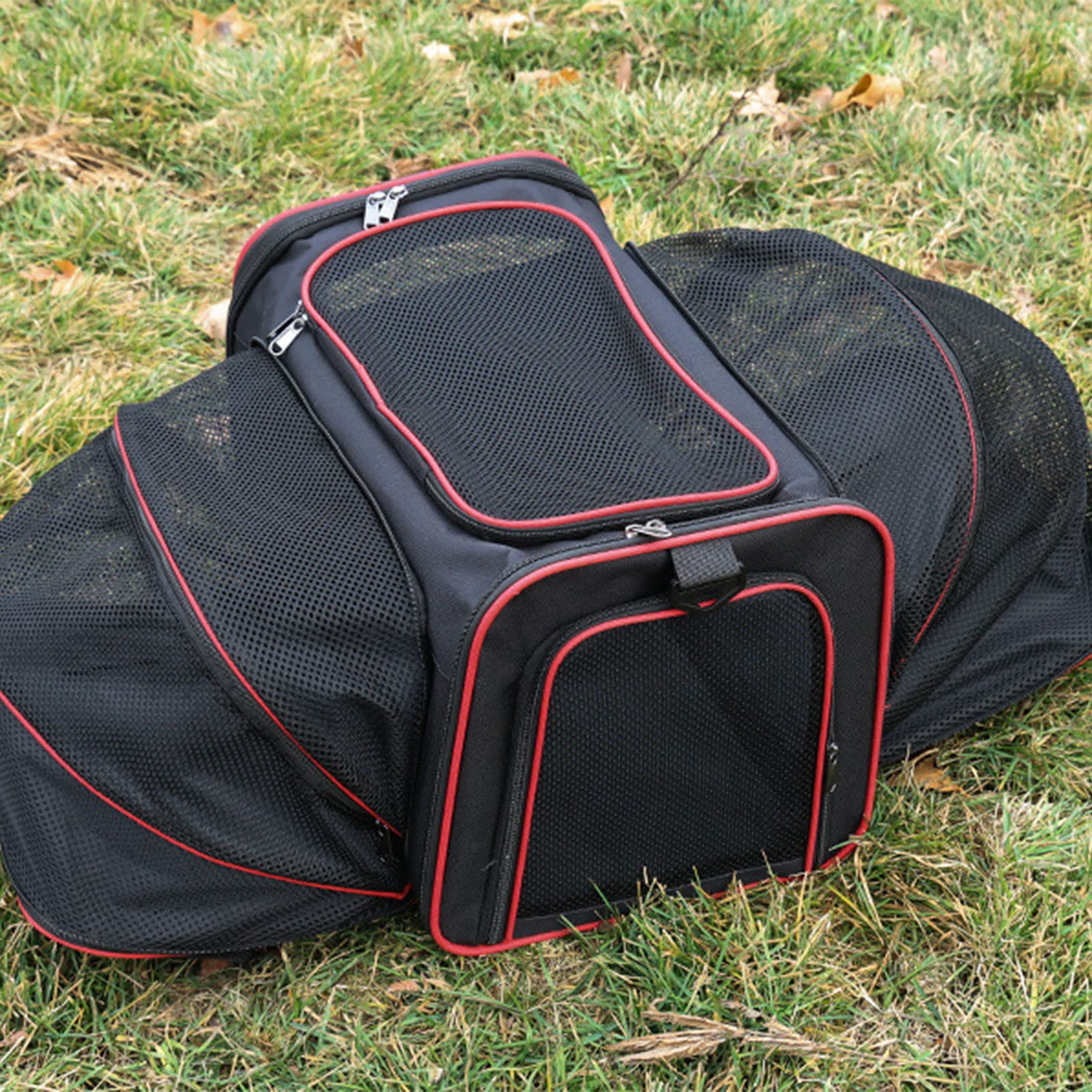 Bolsa transportadora para perros de viaje para mascotas, bolsa de transporte de gran capacidad para gatos con correas, suministros de bolsa para gatos