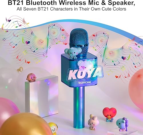 Miniatura 3 de Micrófono y altavoz inalámbricos Bluetooth BTS, los siete personajes BTS en sus propios colores lindos (MANG)