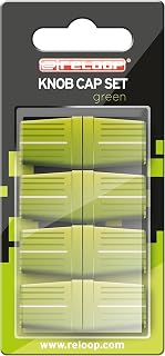 Juego de 8 tapas de perilla, revestimiento de goma para más agarre, compatible con muchos mezcladores y controladores de DJ, verde