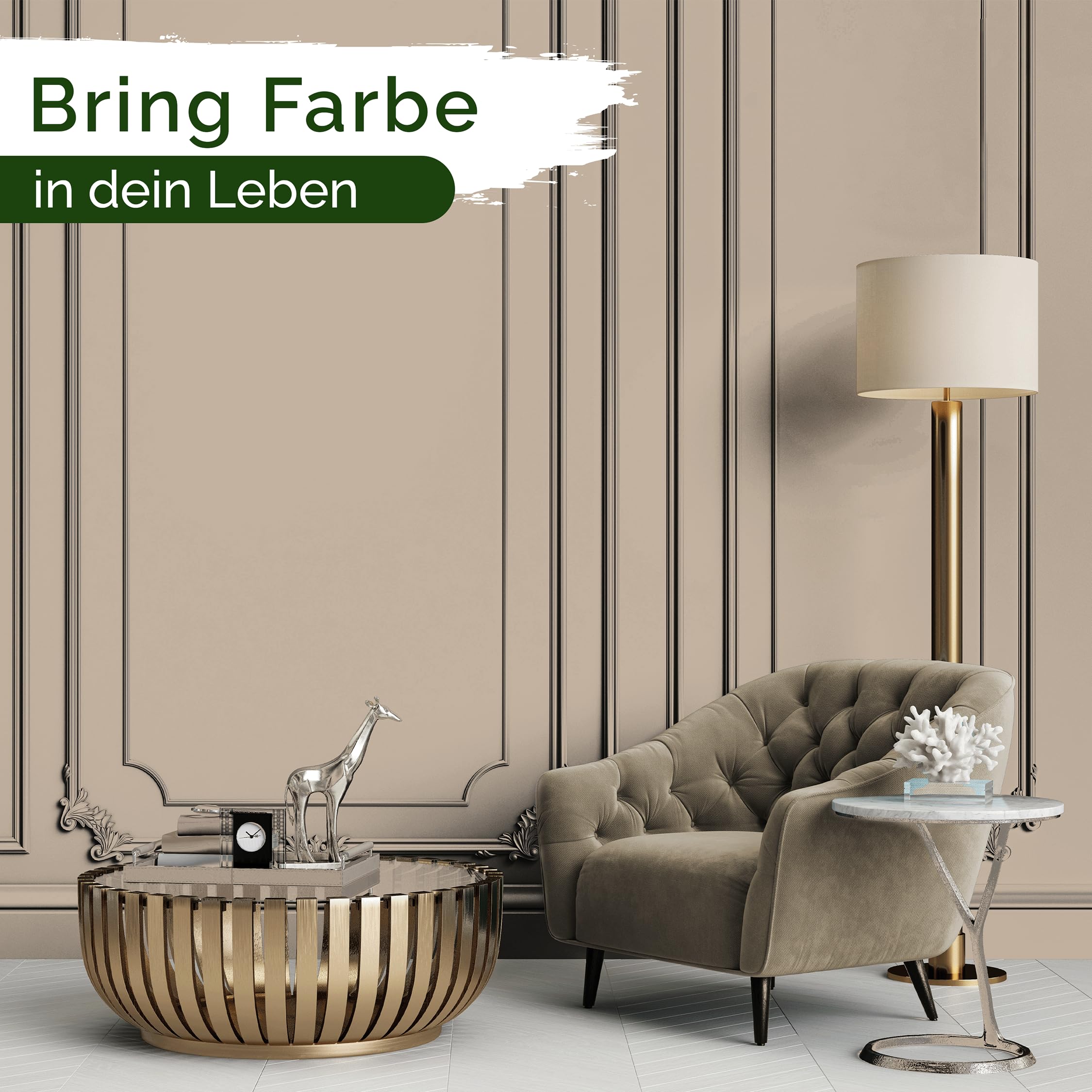 Wandfarbe Beige Braun Creme matt 5 L – Matte Mushroom