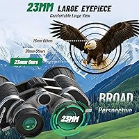 Vista 5 de Prismáticos de 10 x 50 con doble ajuste de ocular independiente, con lente BAK4 Prism FMC con visión de poca luz y visión grande, binocular