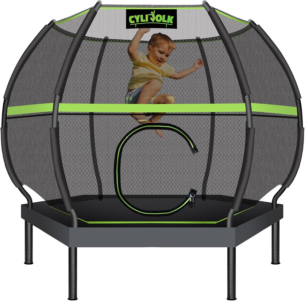 Trampolín para niños y adultos | Recreativo de alta resistencia, red para recinto, escalera, interior y exterior, aprobado por CPC, regalo ideal.