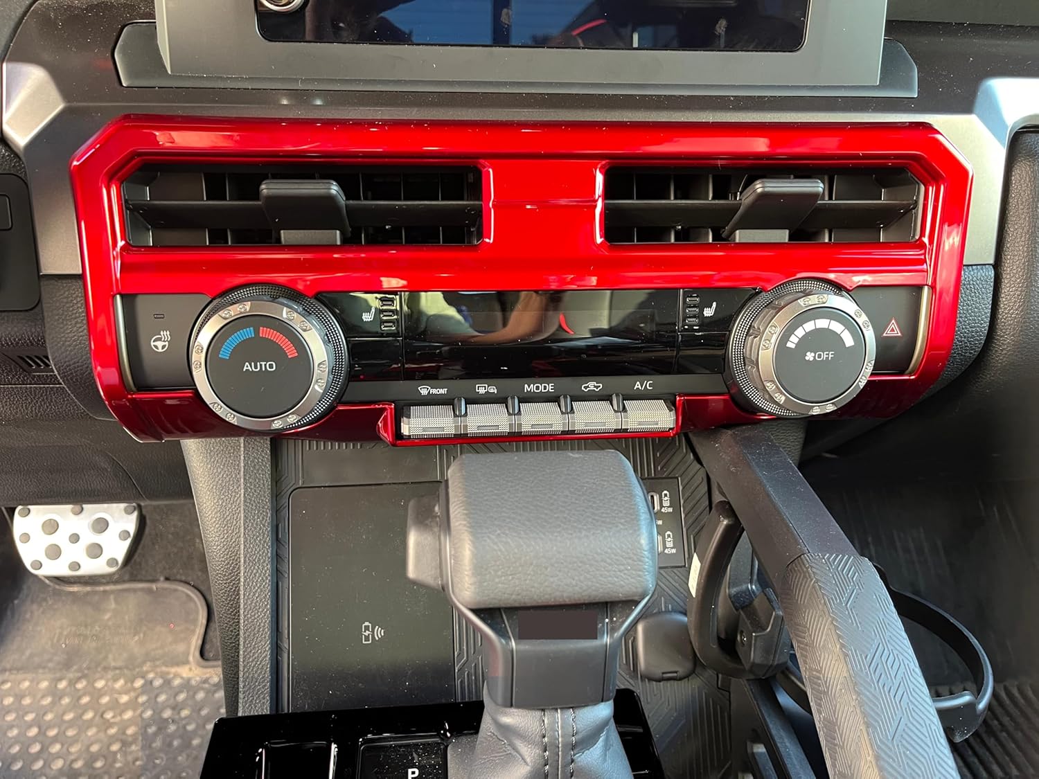 8" Display Model for Toyota Tacoma 2024 2025 2026 and 4Runner 2025 2026 Interior Accessories Center Consoles Dashboard Air Vent Frame Cover Trim (Dark Red)