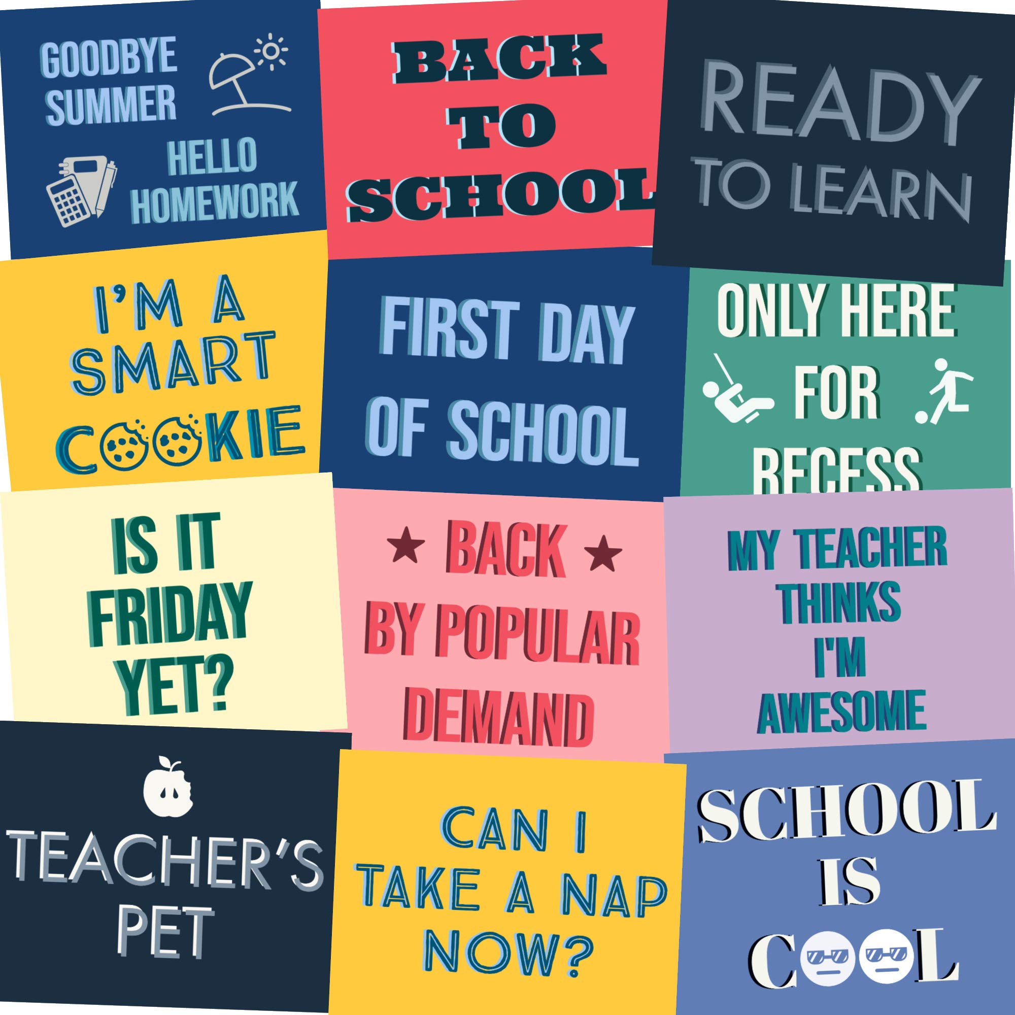 RLTBrand Back to School Photo Booth Props 1st Day of School Picture Signs for Every Grade - Set of 12 (1st Day)