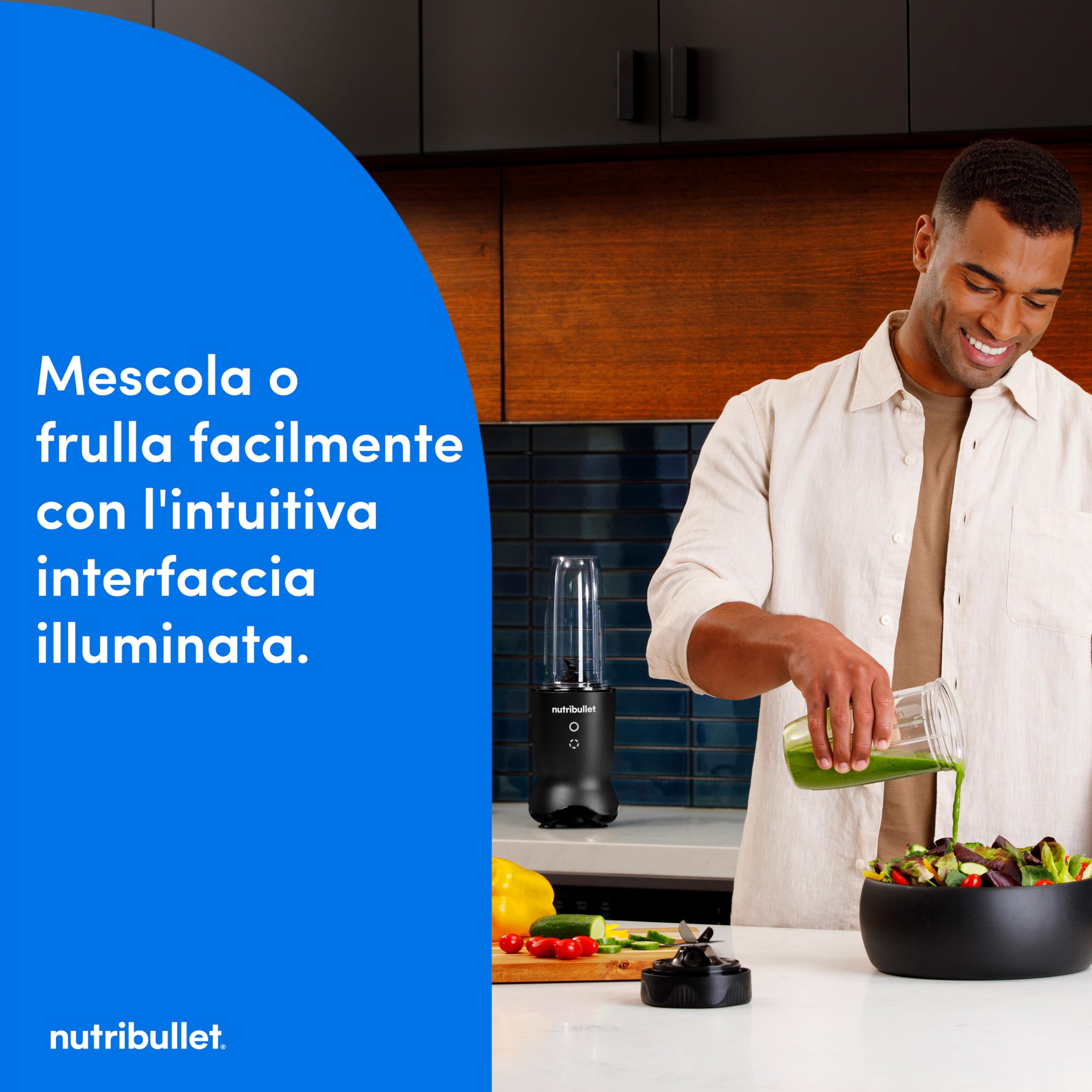 nutribullet Ultra NB1206MB, Frullatore con Contenitore in Tritan, Lame in Acciaio Inossidabile, Frullatore Elettrico per Smoothie, Bicchieri da 900ml e 700ml, 2 Coperchi To-Go, 1200W, Grigio